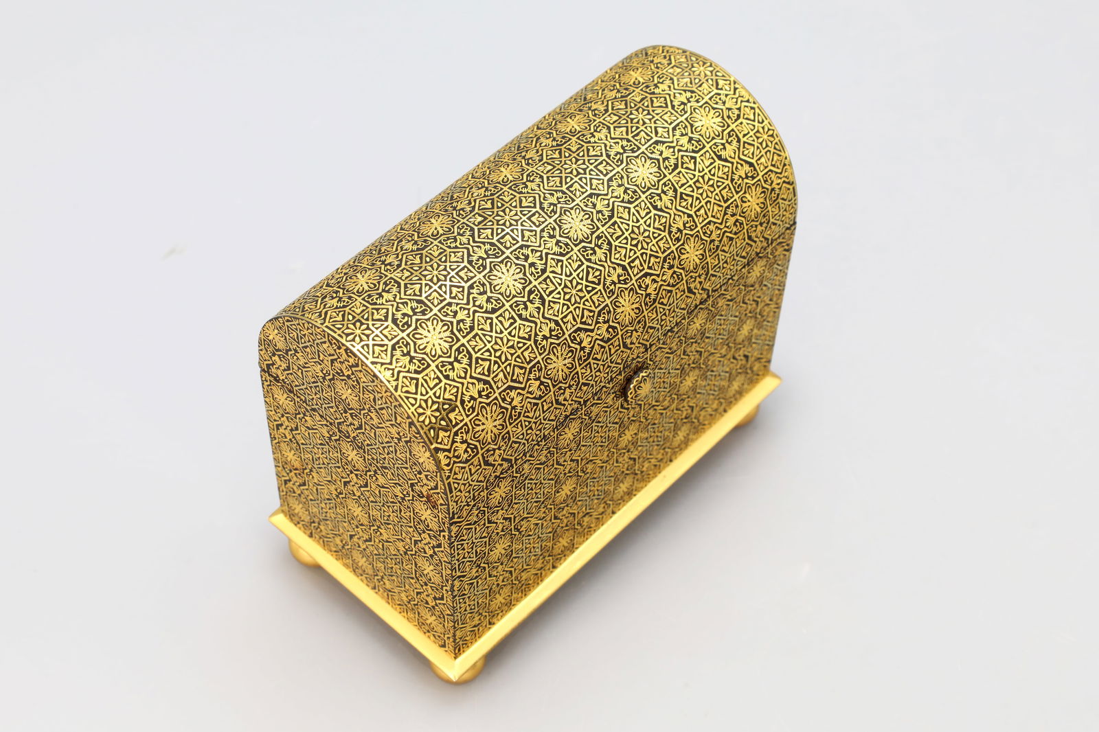 A Vintage 1970s Toledo Damascene Jewelry Box, Al Andalus 24kt Gold Overlay, Spain (1 of 5)