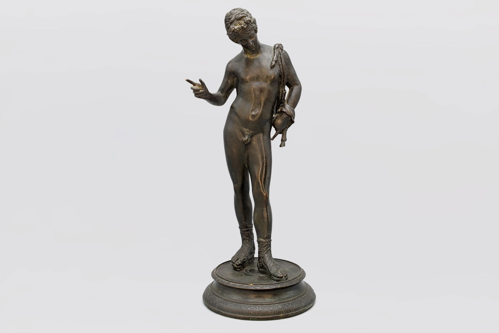 Antique 19th Century, Grand Tour Of Europe Cast Bronze Figure Or Statuette Of Greek God Narcissus (1 of 8)