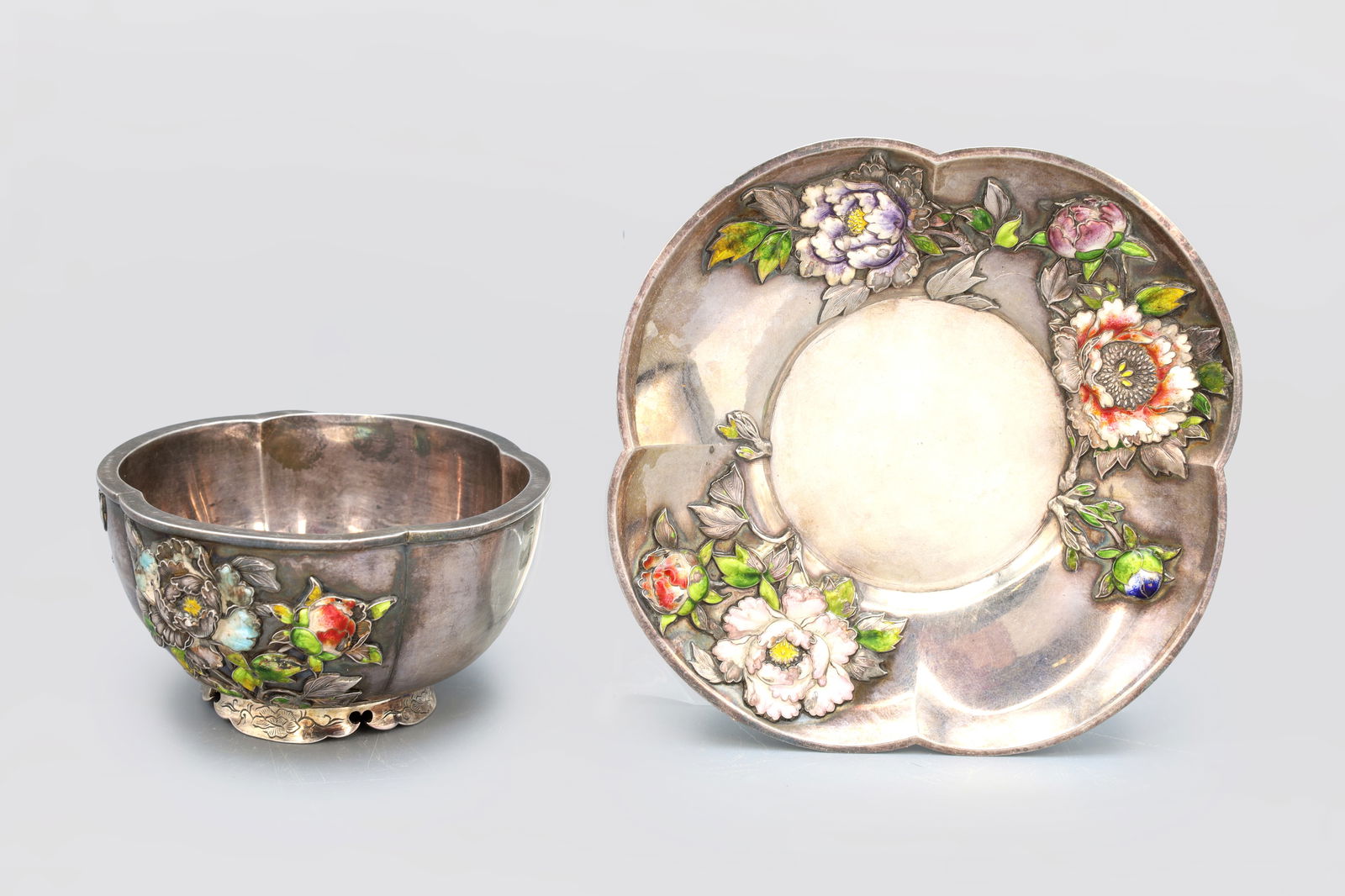 Meiji Japan, Antique Late 19th Century, 1000 Pure Silver And Enamel Tea Cup And Saucer, RARE (1 of 9)