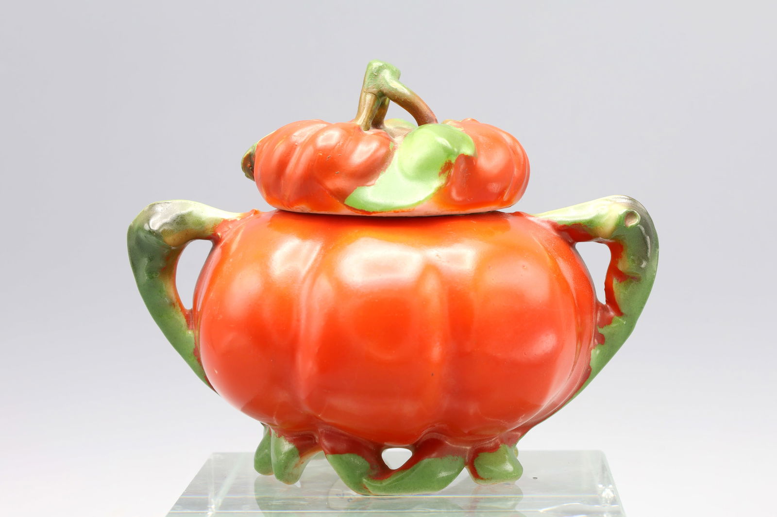 Antique Royal Bayreuth Bavaria Porcelain Tomato Lidded Double Handle Sugar Bowl (1 of 5)