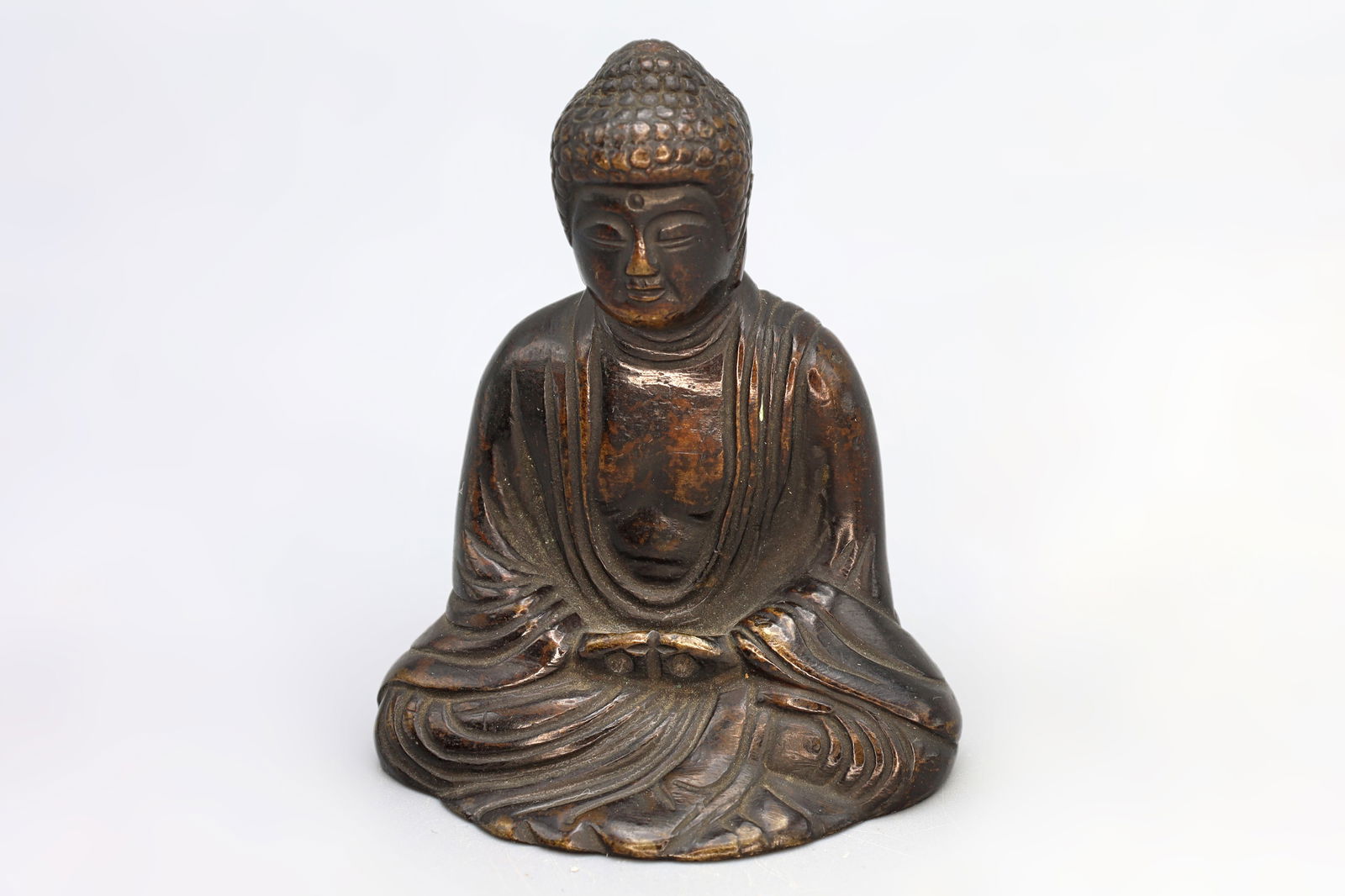 Small Cast Bronze Meditating Buddha, Taisho Era Japan, Boddhisatva Of Peace, Kamakura Daibutsu (1 of 3)