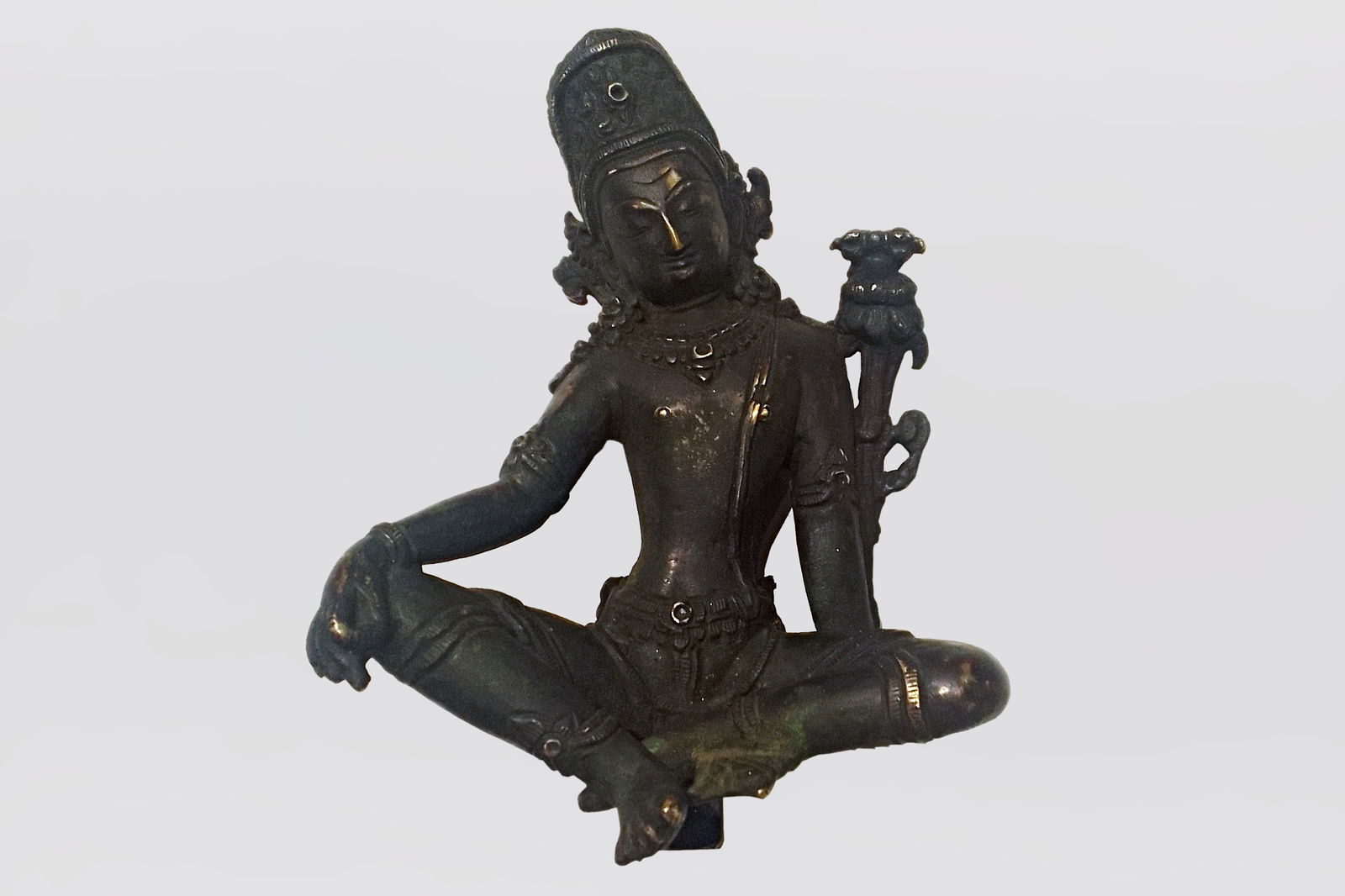 Asian Arts, Nepal School, Antique 18th Century Figure Of God Indra Seated In Lalitasana (1 of 4)
