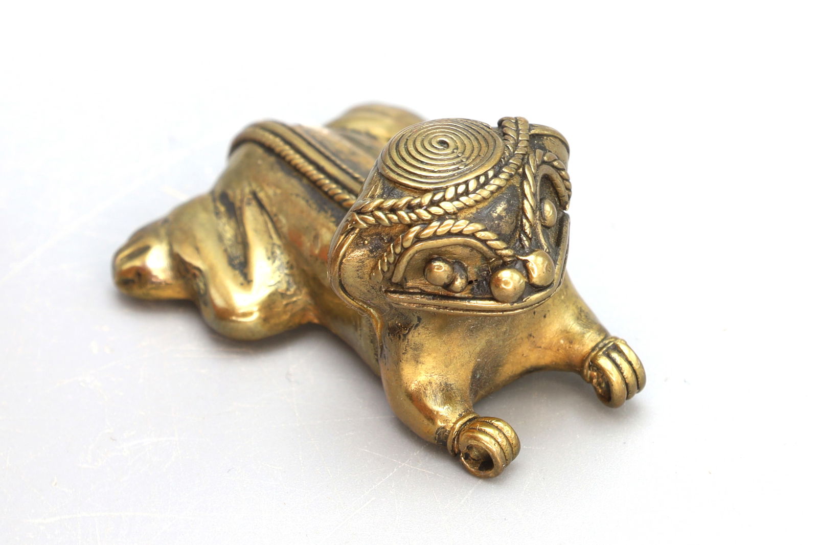 PreColumbian Tairona Tumbaga Pendant, Animal Probably Jaguar, Cast Metal, Museum Reproduction (1 of 5)