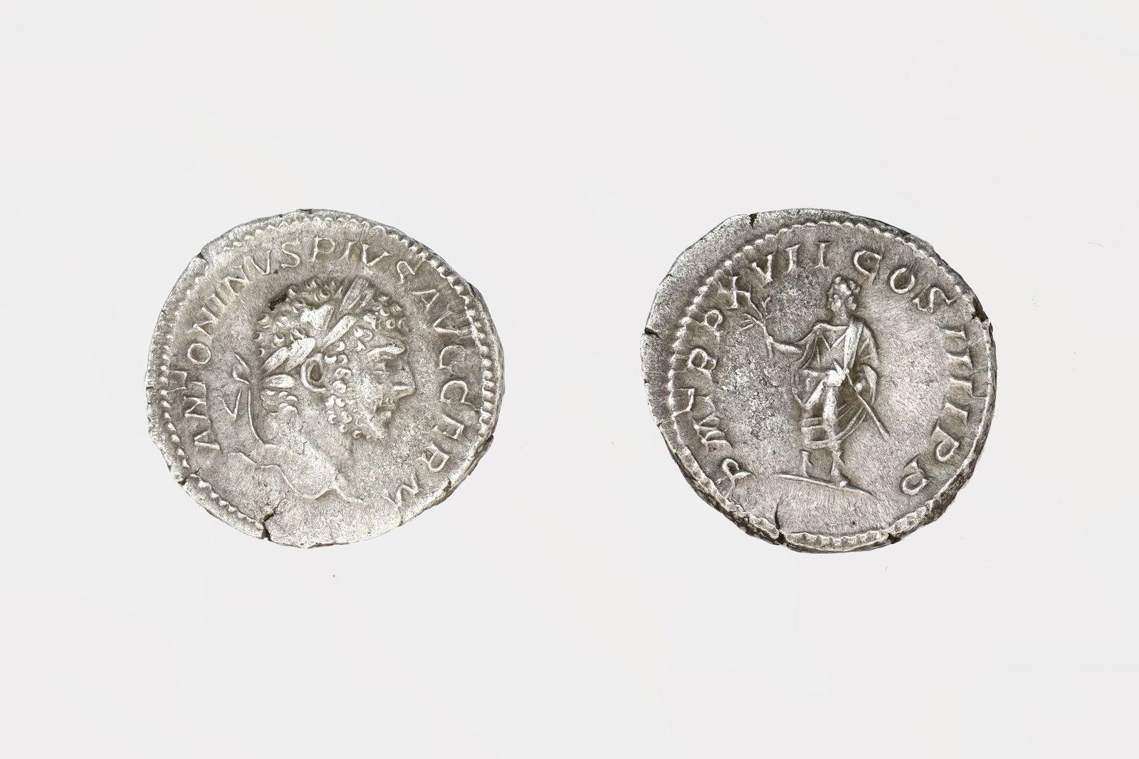 Ancient Roman Empire Silver Coin, Emperor Caracalla AR Denarius, Rome 21 AD, 19mm, 3.2 grams (1 of 4)