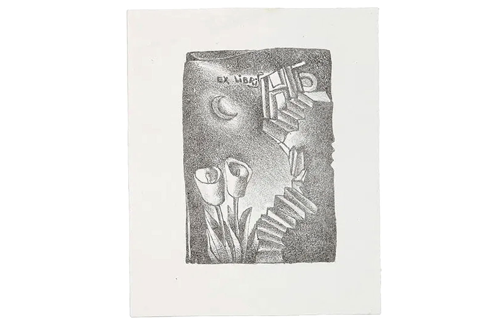 Ex Libris, A 1970s Soviet Union Etching Artwork By Lev Kropivnitsky, Rare Piece, Graphic Art (1 of 3)