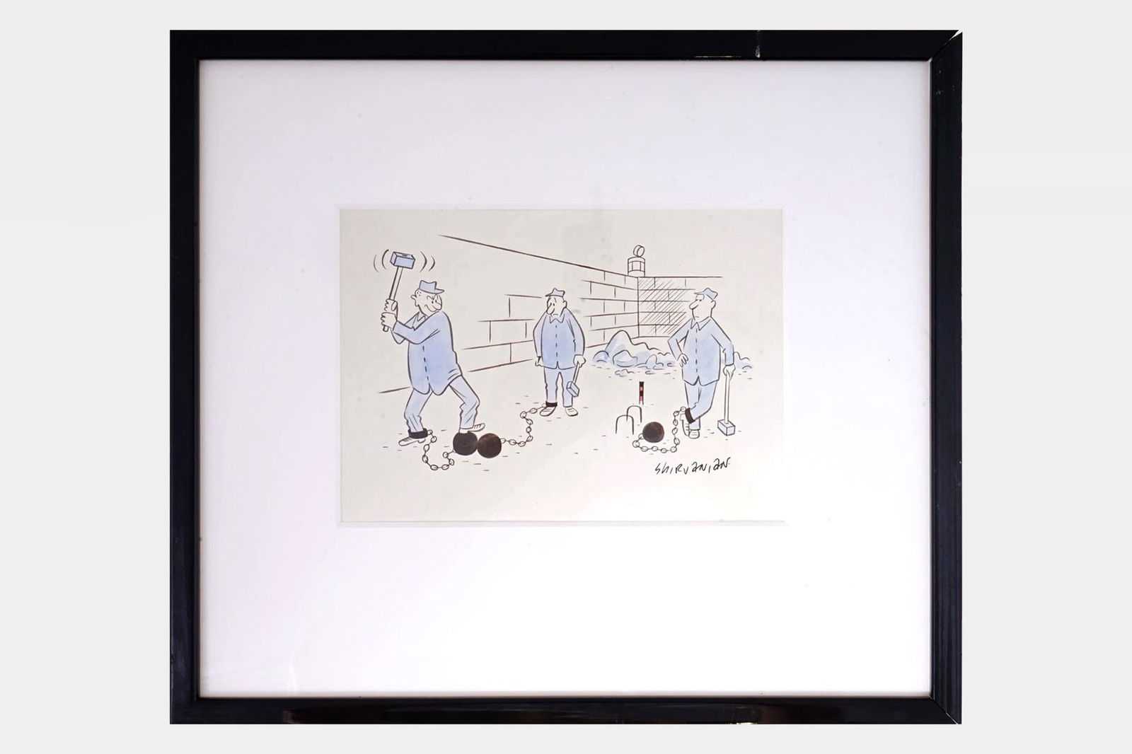 Vahan Shirvanian, A 1950s Ink And Watercolor On Paper Painting, Mid Century Illustration Art (1 of 7)