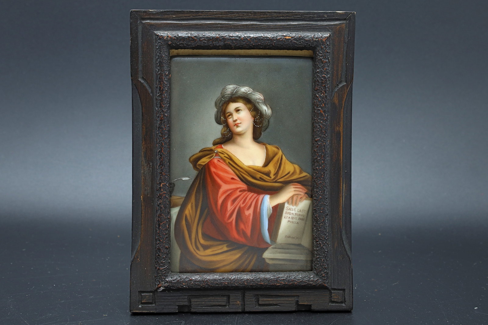Antique 19th Century The Samia Sybil After Il Guercino, A German Porcelain Plaque Painting: Antique 19th Century Artwork, The Samia Sybil After Il Guercino, A German Porcelain Plaque Painting Dimensions 6.55 x 4.85 inches. All Measurements Are Approximate. Overall Good Vintage Condition. Sig