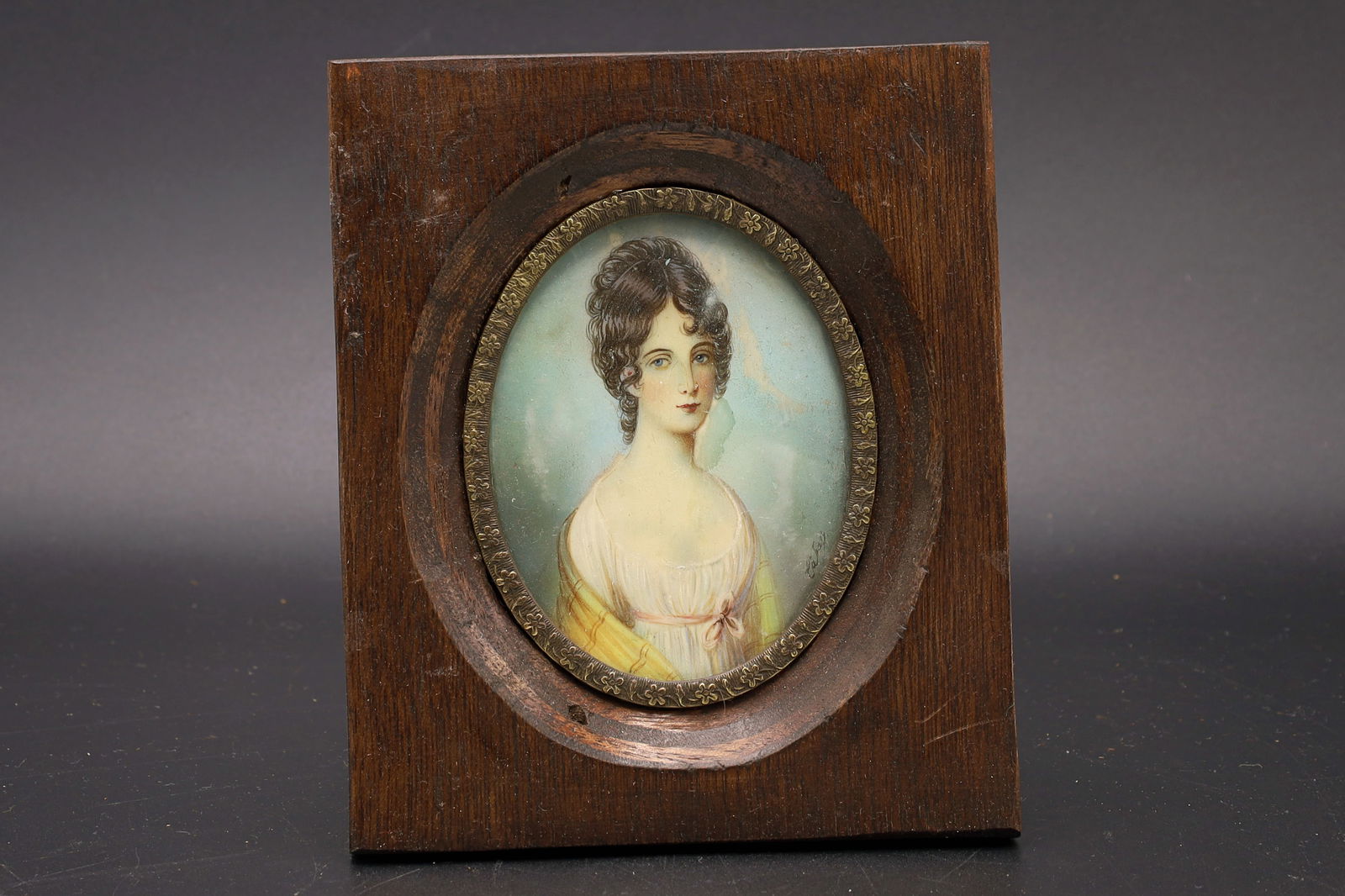 Miniature Portrait Painting Of A Lady By French Artist Cabaud. Late 19th Century, Europe (1 of 4)