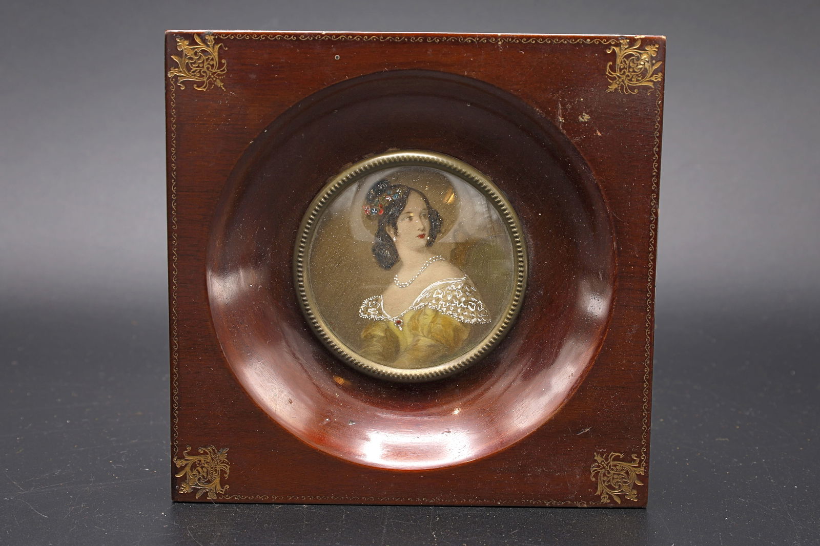 Miniature Portrait Painting Of Charlotte von Hagn. Antique 19th Century, German Biedermeir Era (1 of 3)
