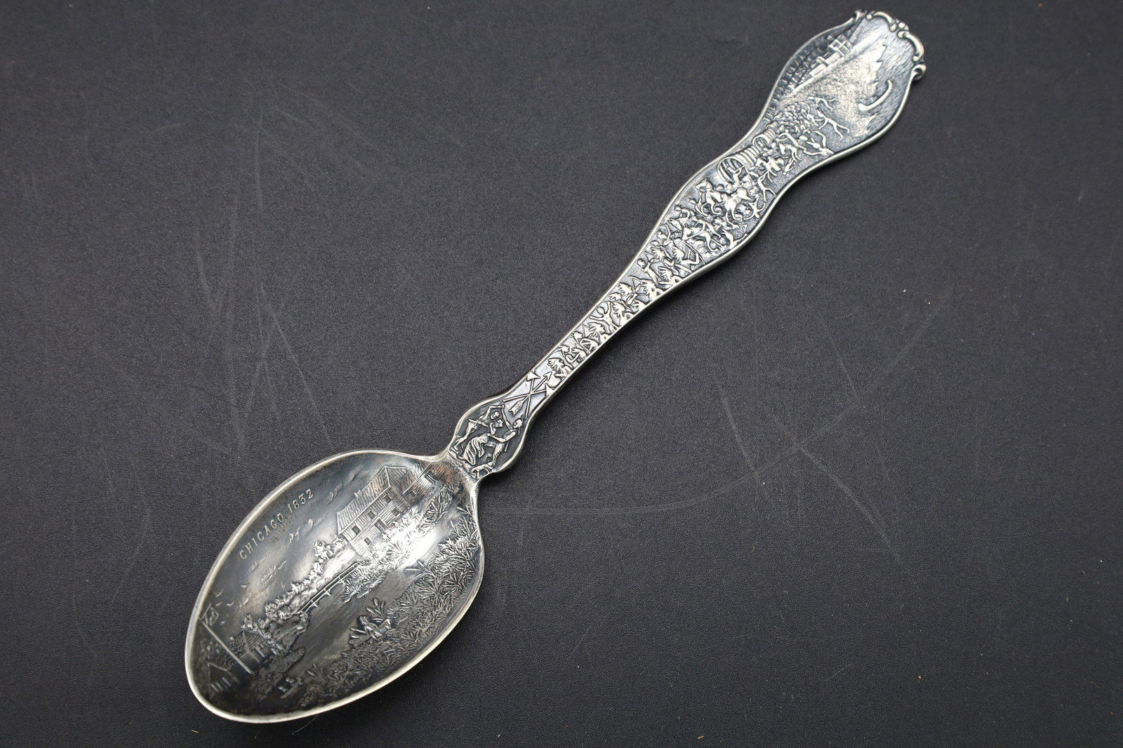 Antique American Sterling Spoon, Chicago 1832, C D Peacock, Art Nouveau Cutlery, Collectibles (1 of 5)