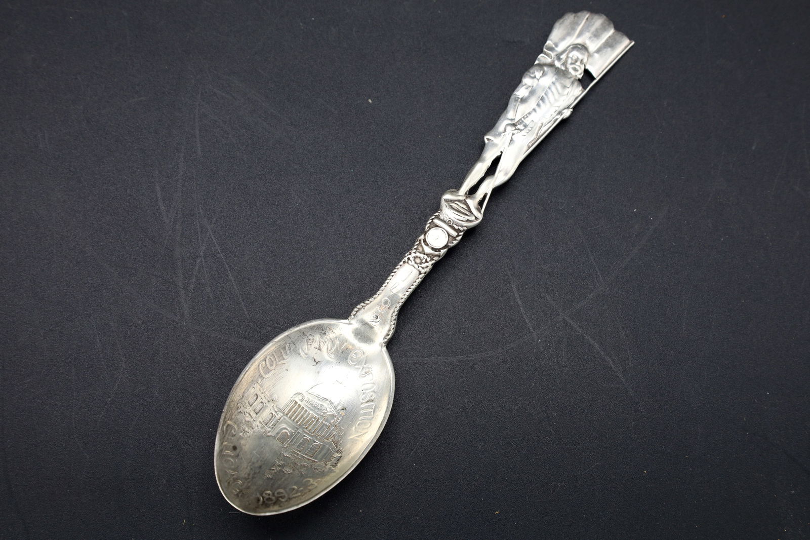 Antique American Sterling Spoon, Chicago, 1893 Columbian Exposition, Art Nouveau Cutlery (1 of 5)