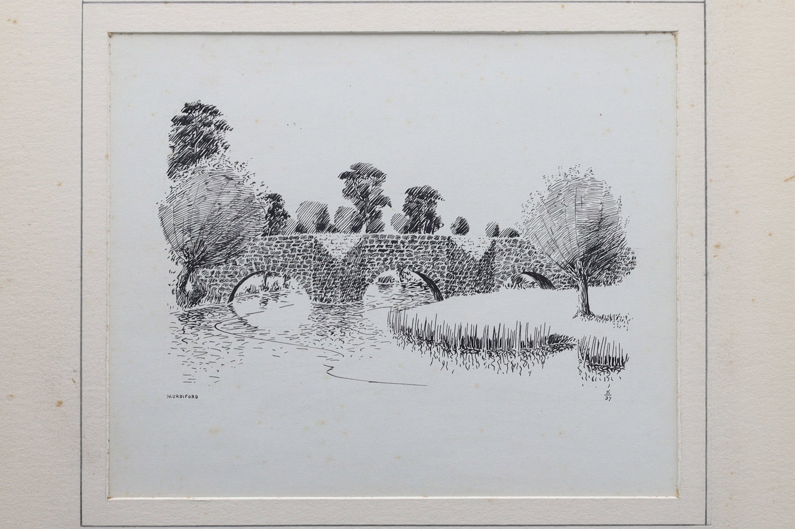 Vintage 1930s British Ink On Paper Landscape Drawing, A Portfolio Of Original Art By Walter M Keesey (1 of 4)