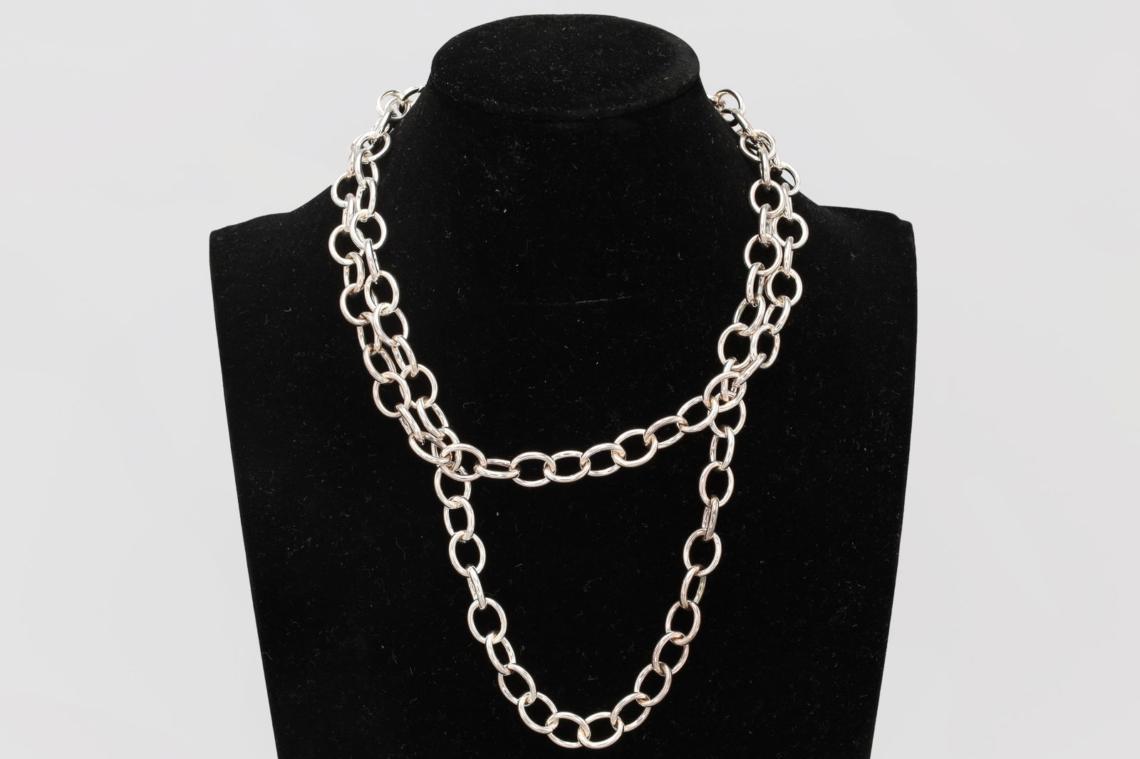 Vintage 1990s Extra Long MILOR Italy Chain Necklace, Elongated Rolo, Fashion Accessories Jewelry, XL (1 of 4)