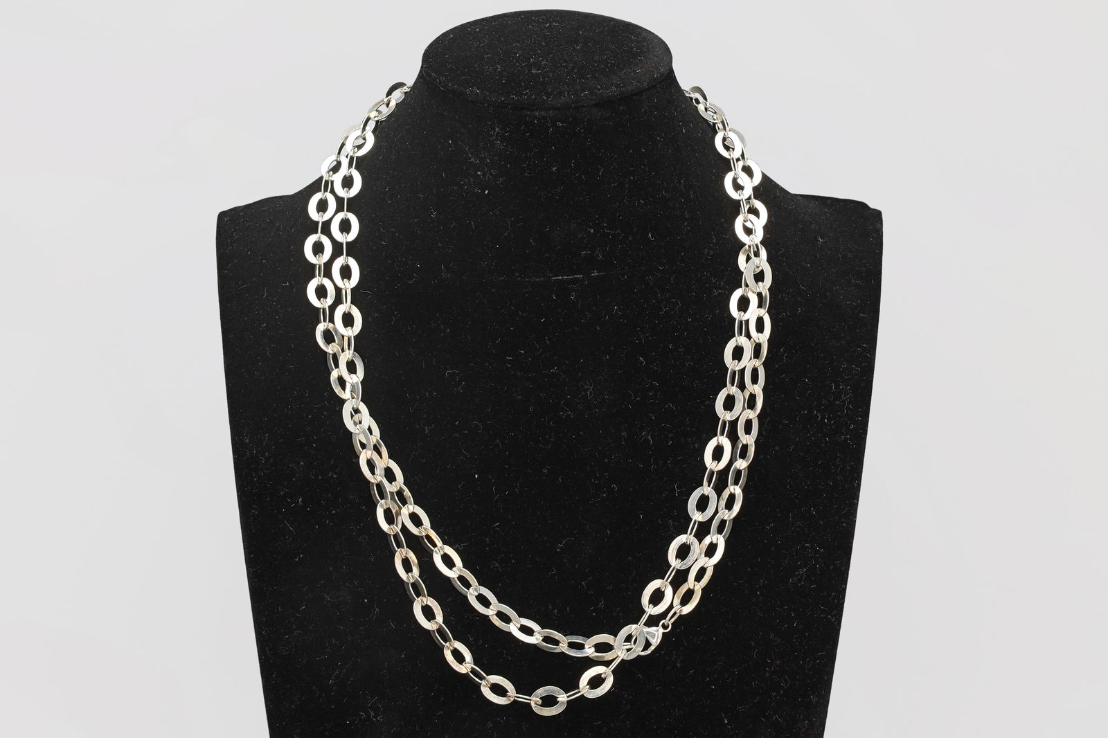 Sterling Silver Flat Rolo Chain Necklace, Fashion Jewelry Accessories, Oblongue Link, Extra Long XL (1 of 4)
