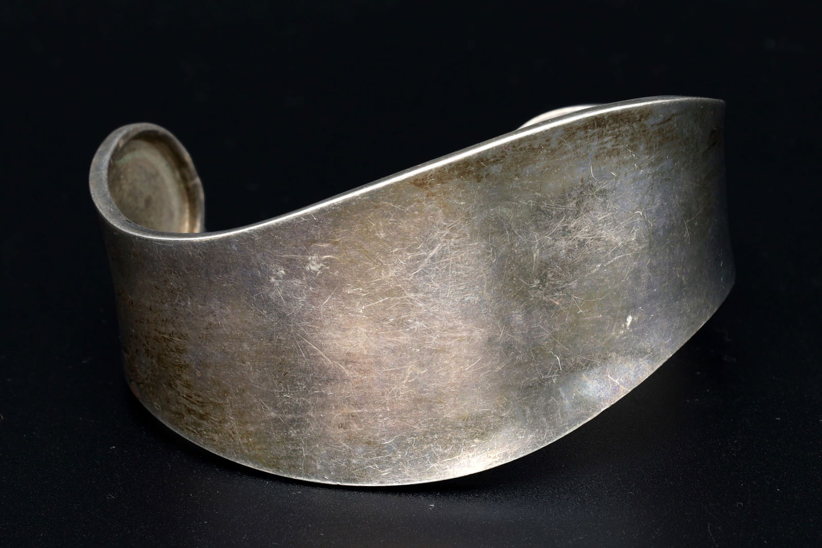 ATI Mexico, Wavy Cuff Bracelet In A Modernist Style, Sterling Silver Tested, Vintage 1970s Fashion (1 of 4)