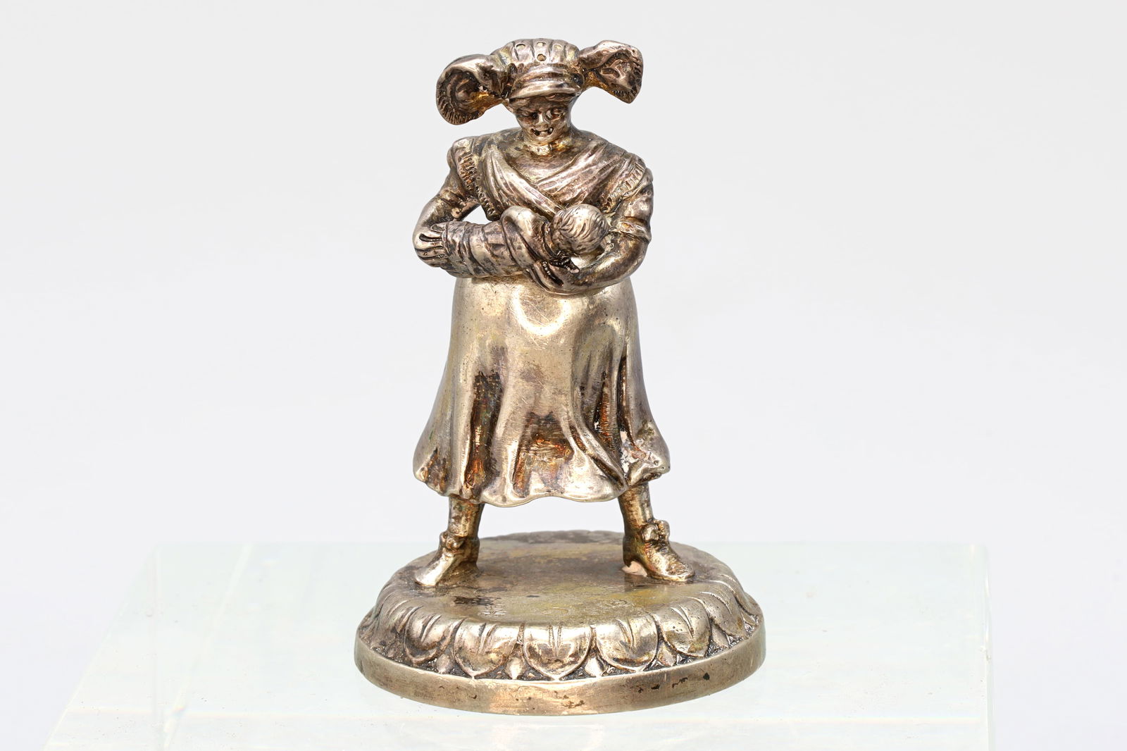 Woman Carrying Baby, Perfume Bottle, Antique 19th Century Gutgesell Gebruder, Hanau Germany (1 of 5)