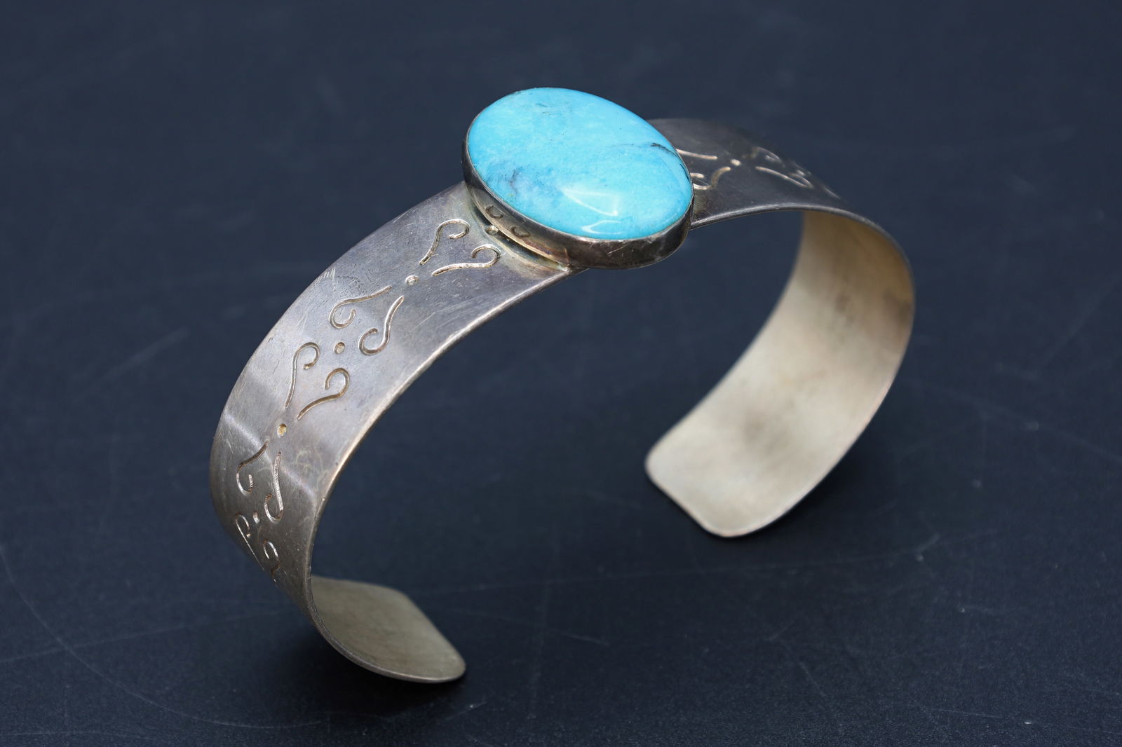 Vintage Americana Jewelry By Designer, Jay King Cuff Bracelet, Desert Rose, Sterling And Turquoise (1 of 5)