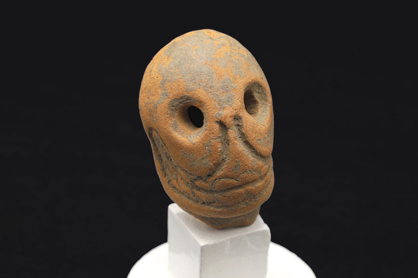 RARE, Maya Skull Idol Applique, PreColumbian Ceramic Figurine, Mayan Early Classic Period Ca 500 AD (1 of 6)