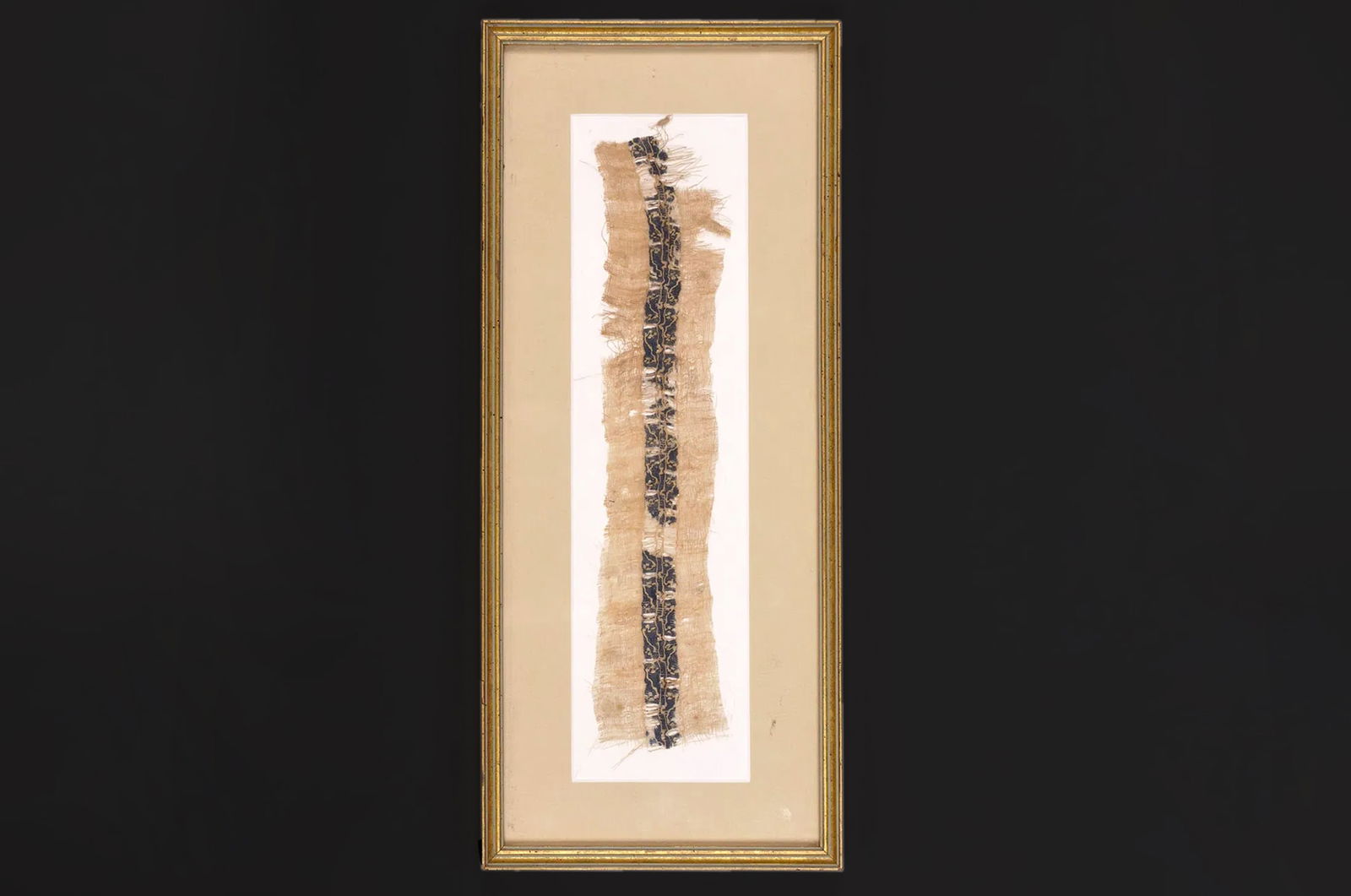 Ancient 7th Century AD, Christian Coptic Egypt Textile Fragment, Abstract Embroidered Pattern Art (1 of 4)