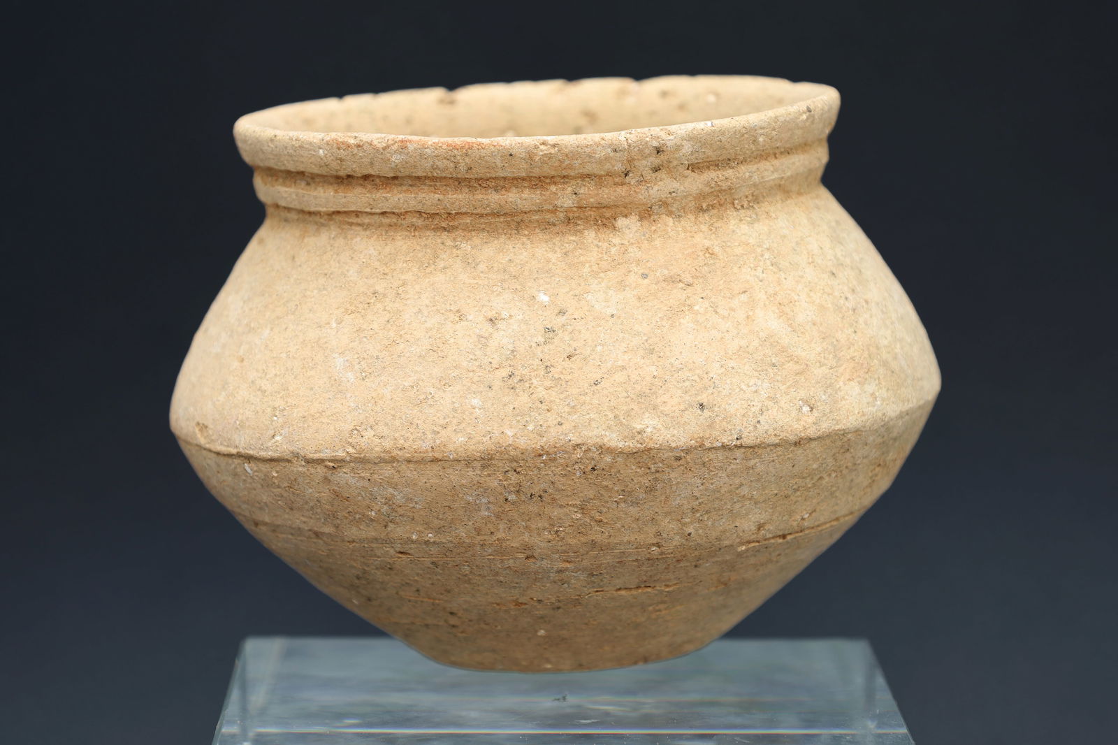 Ancient Holy Land, Iron Age Pottery Vase Circa 1400 BC Pale Tan Color Pottery, Small Deep Vessel (1 of 4)