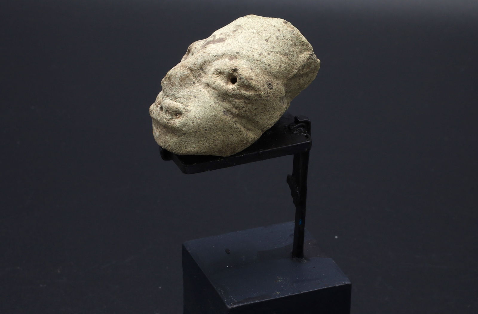 Ancient Huastec Head Figure Gray Pottery, Circa 300AD Panuco River Style, Veracruz PreColumbian Art (1 of 6)