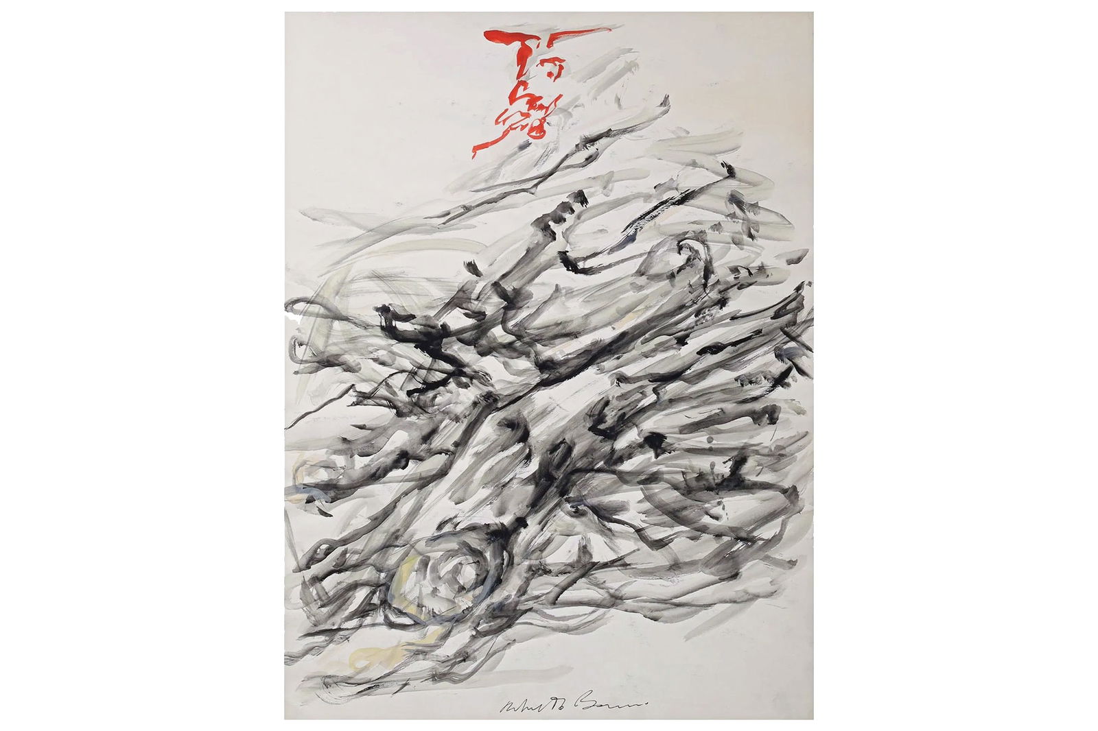 Mixed Media Artwork By Italian Artist Roberto Barni, Ink Watercolor On Paper, Hand Signed, Europe (1 of 5)