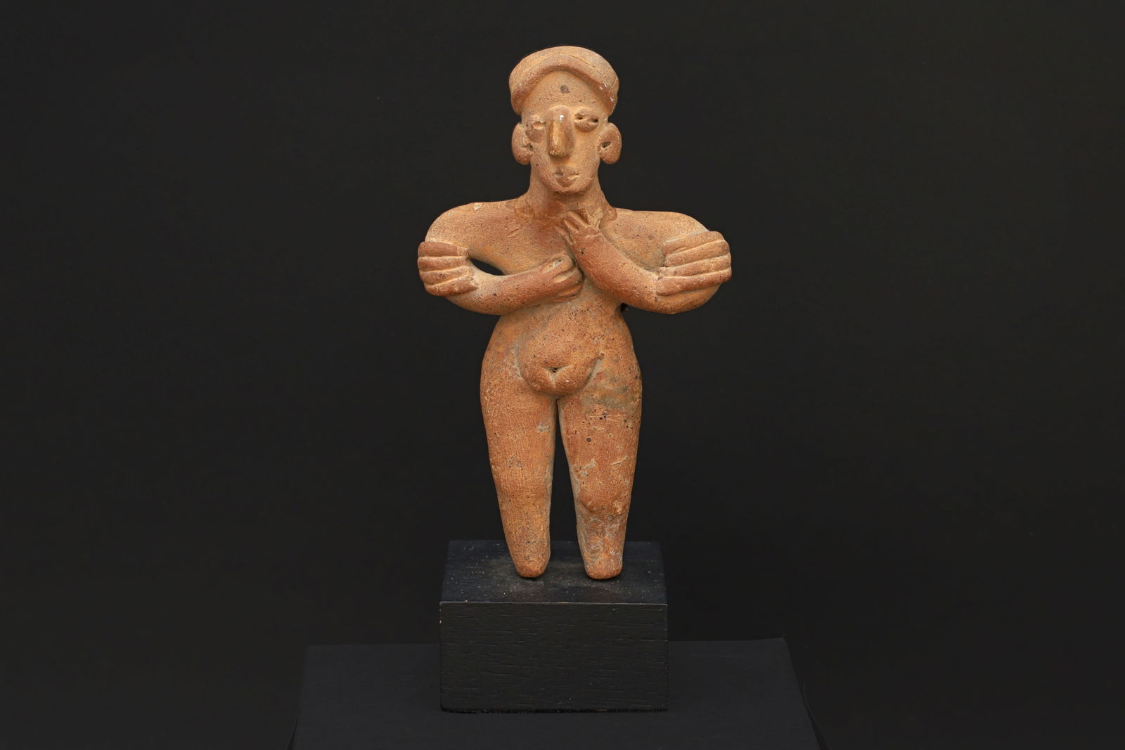 Ancient Pre Columbian Colima Pottery Standing Female Figure, Full Body Idol Dated As Circa 100BCE (1 of 4)