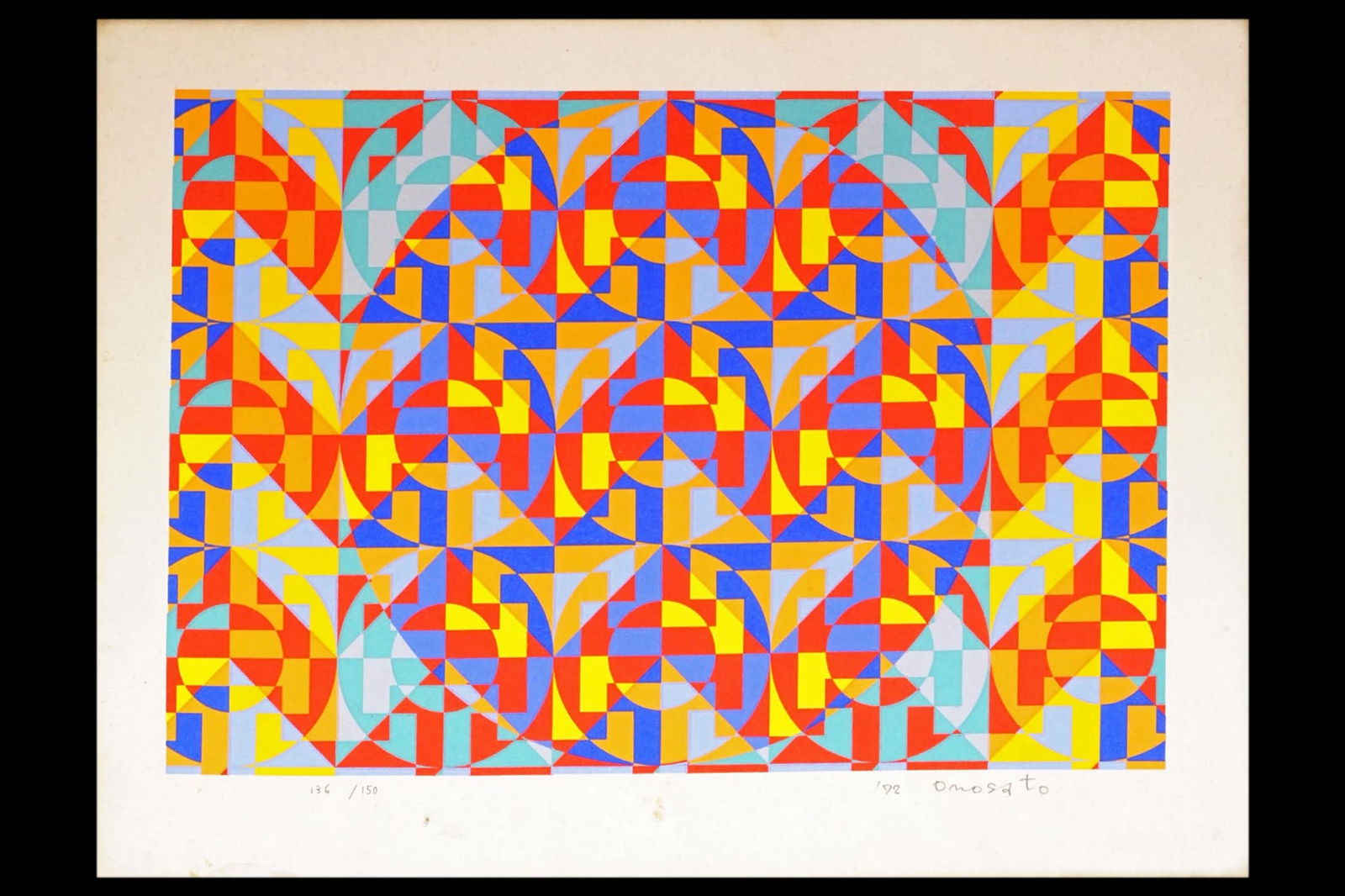 Toshinobu Onosato, Limited Edition Color Serigraph On Paper Depicting A Geometrical Abstract Art (1 of 8)