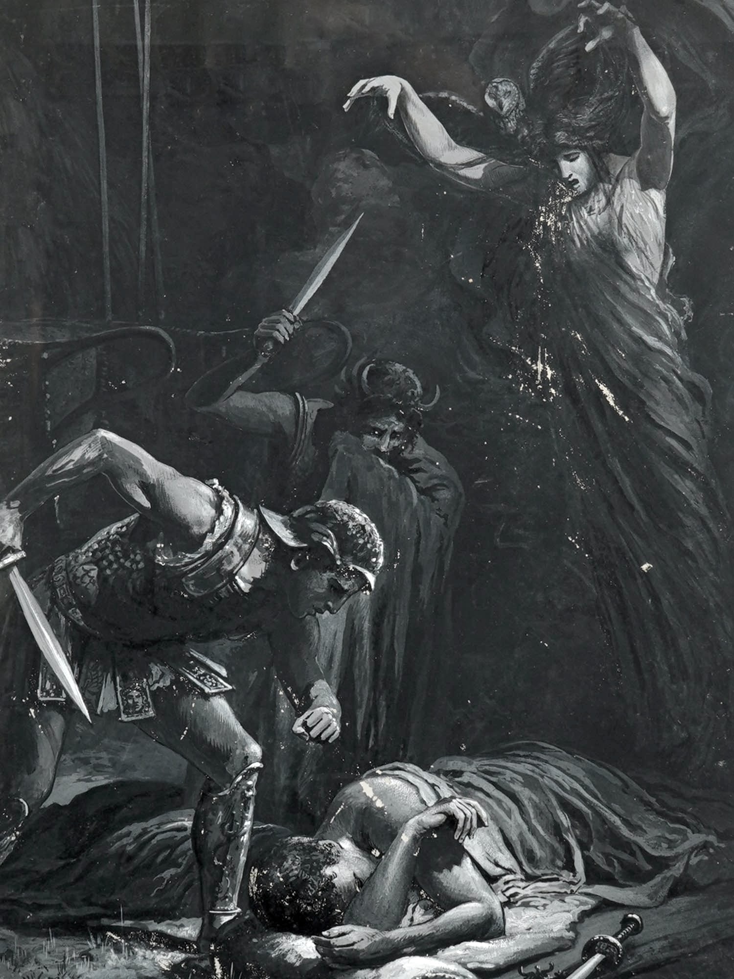The Death Of Julius Caesar. Attributed To Lancelot Speed, British Artist, Circa 1900s Mixed Media - 2