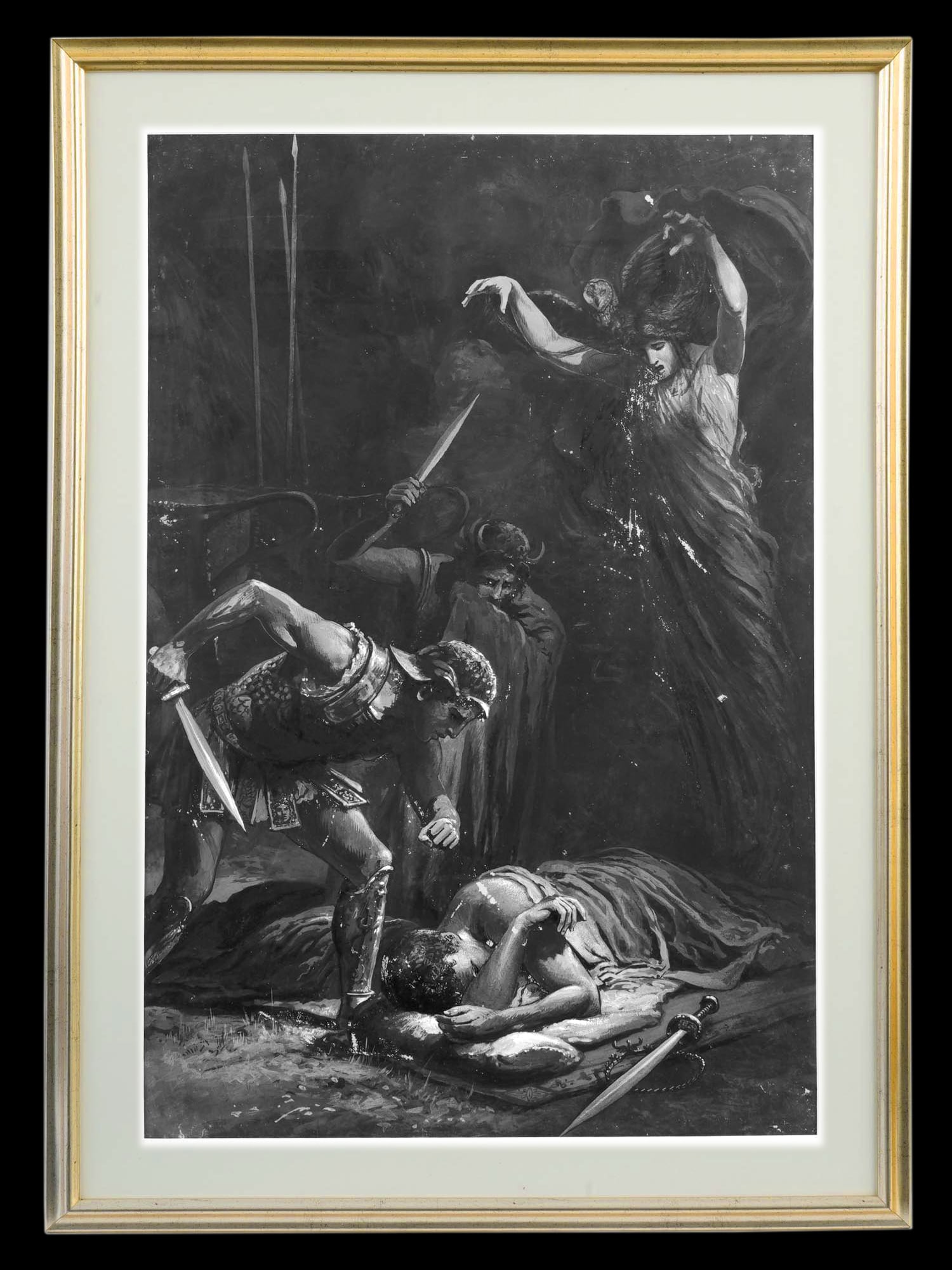 The Death Of Julius Caesar. Attributed To Lancelot Speed, British Artist, Circa 1900s Mixed Media - 5