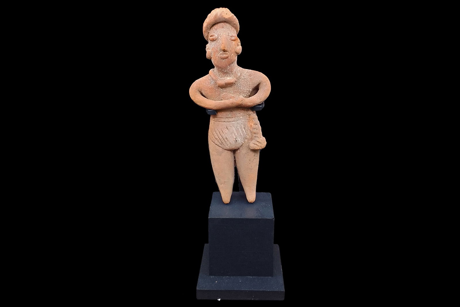 Ancient Pre Columbian Colima Pottery Standing Male Figure, Full Body Idol Dated As Circa 200BCE (1 of 6)