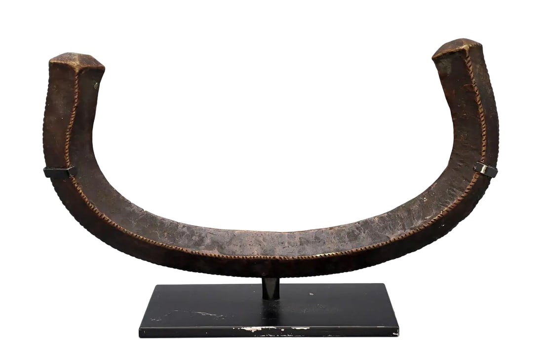 Antique 19th Century Large Manilla Proto Currency On Custom Stand, African Igbo Tribe Ethnographics (1 of 4)
