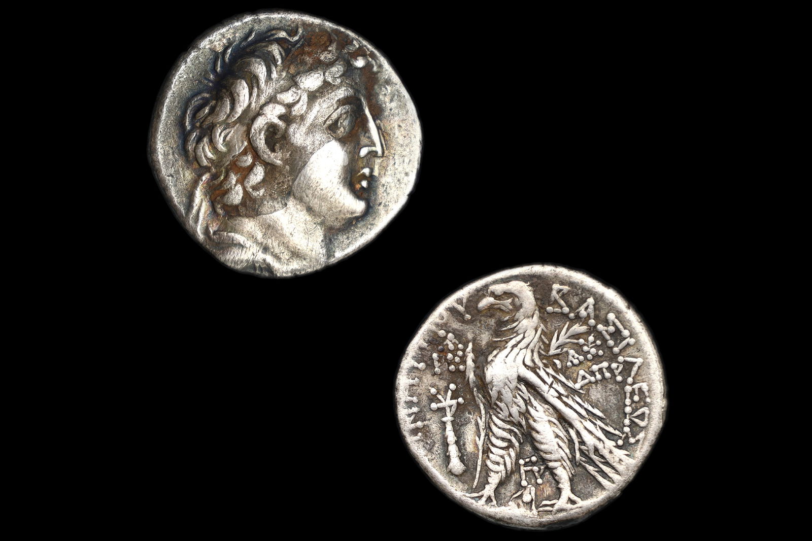 Ancient Hellenistic Greek Coins, Seleucid King Demetrius II Silver Tetradrachm Coin Tyro Mint 125 BC (1 of 3)