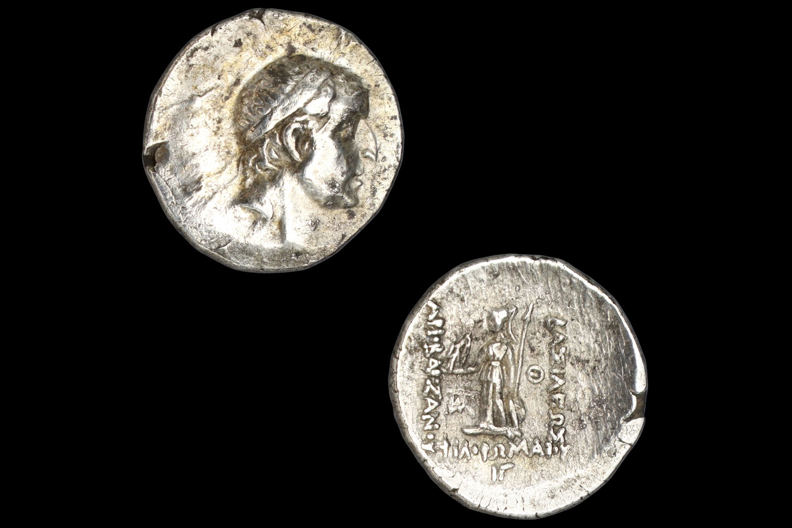 Ancient Hellenistic Greek Coins, Ariobarzanes I King of Cappadocia, Silver Drachm Goddess Athena (1 of 4)
