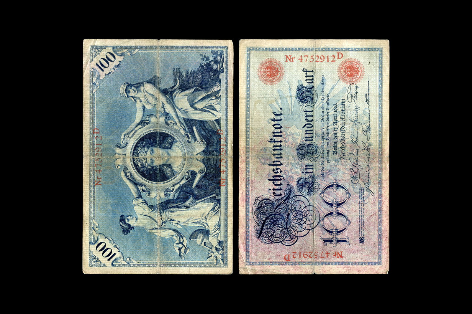 1903 German Imperial Reichsbanknote 100 Mark, Pre WWI European Collectibles Notaphily, Circulated (1 of 3)