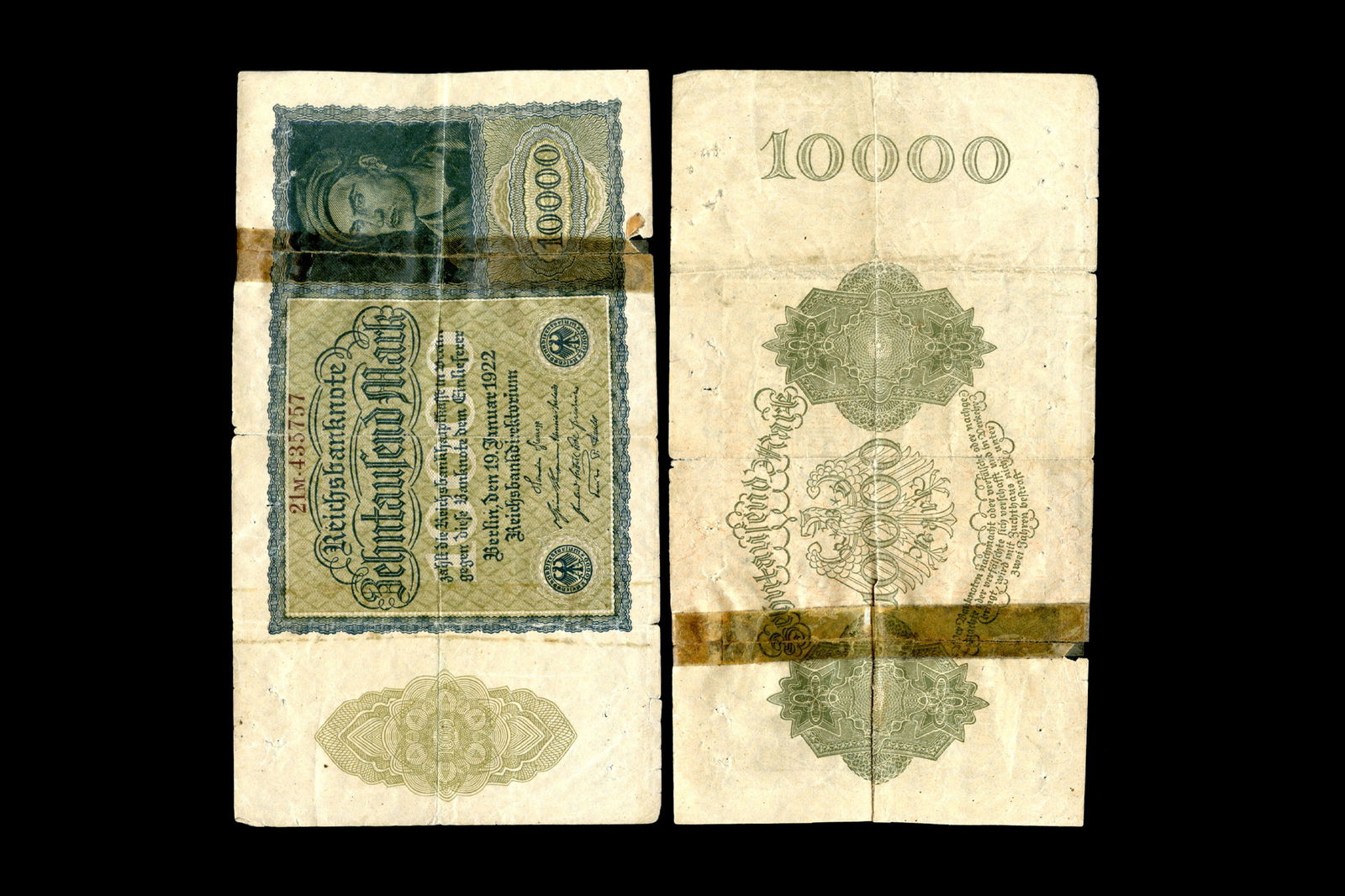 Weimar 1922 German Reichsbanknote 10000 Mark Vampire Note, Pre WWI European Collectibles Notaphily (1 of 3)