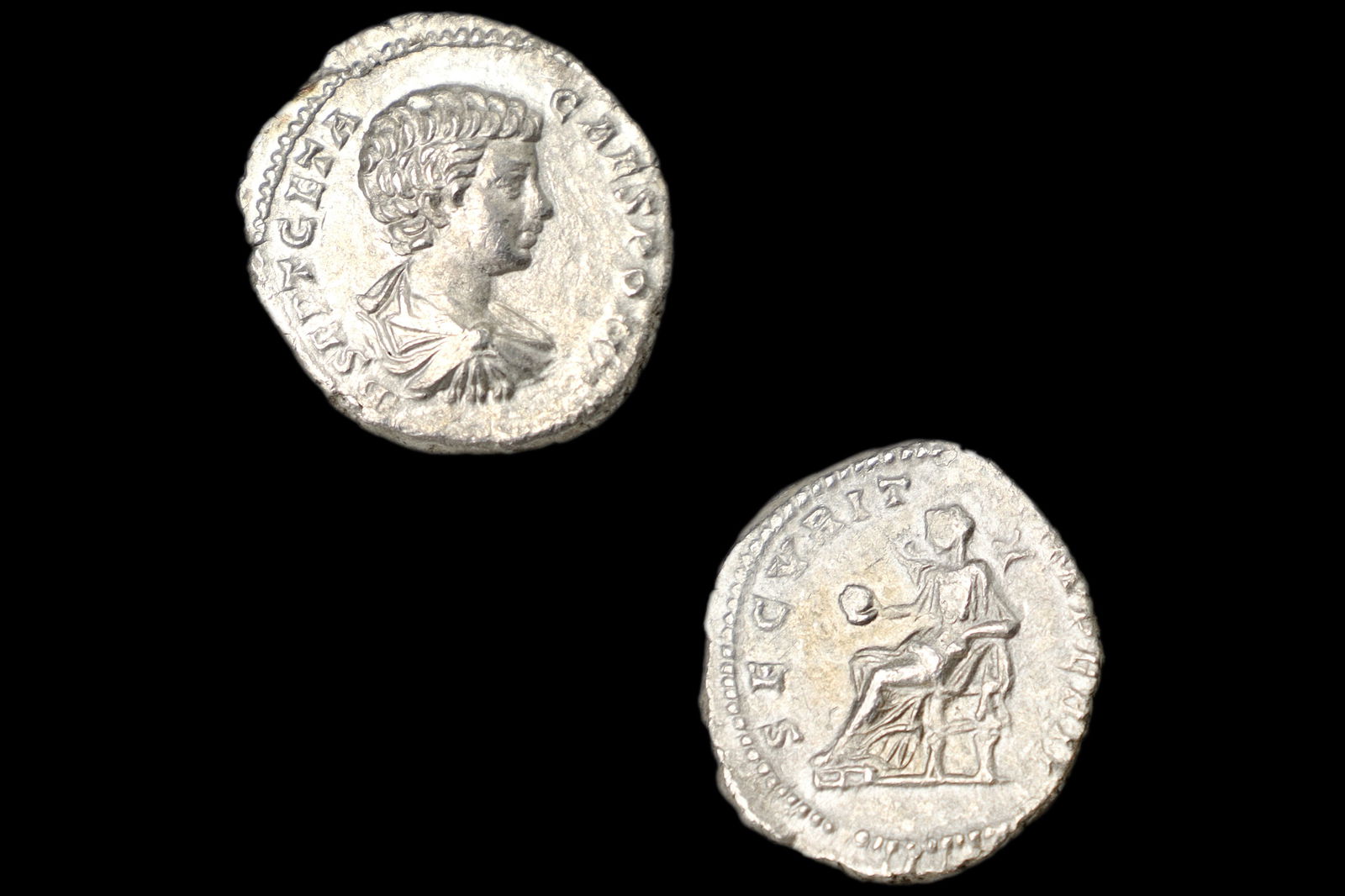 Ancient Roman Empire, 3rd Century AD, A Silver Denarius Coin. Emperor Geta As Caesar, Numismatics (1 of 4)