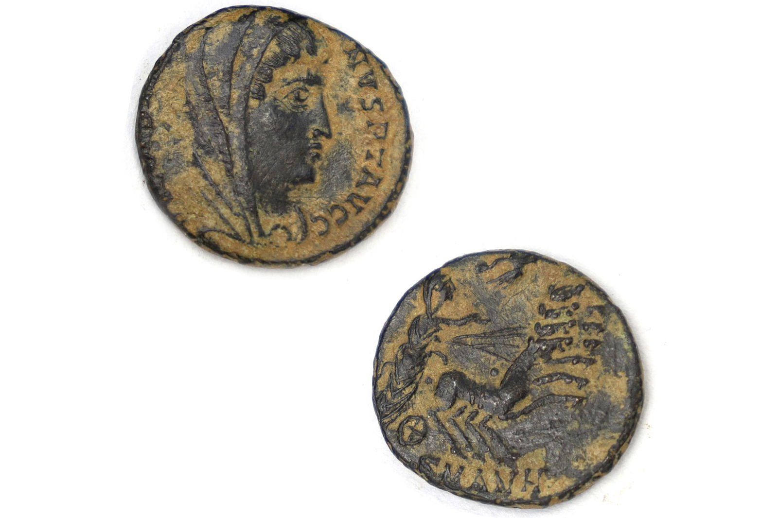 Ancient Rome Bronze Coin Constantine I Posthumous, Quadriga Chariot, Antioch Mint 4th Century AD (1 of 3)