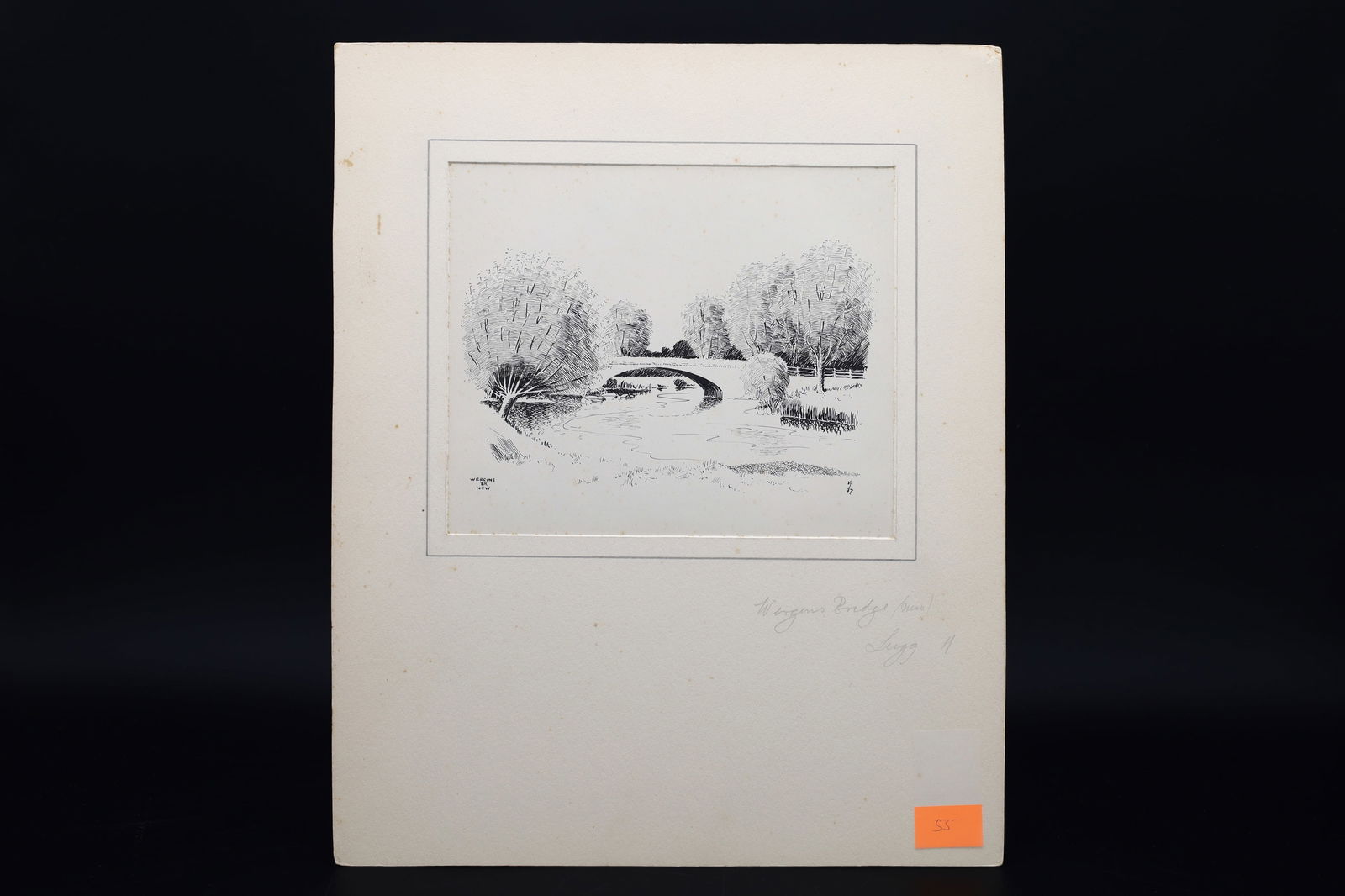 Vintage 1930s British Ink On Paper Landscape Drawing, An Original Art Painting By Walter M Keesey (1 of 4)
