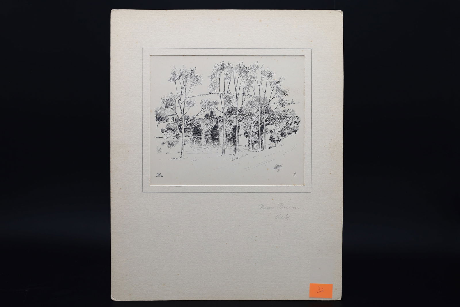 Vintage 1930s British Ink On Paper Landscape Drawing, An Original Art Painting By Walter M Keesey (1 of 4)
