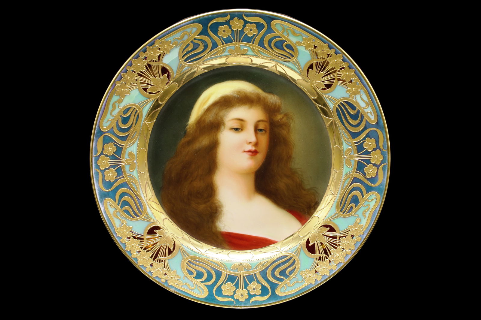 Gioventu, Youth, Antique 19th Century Wien, A Royal Vienna Porcelain Cabinet Plate Hand Painted: 19th Century Decorative European Arts And Crafts, Neoclassic Style With Early Art Nouveau Influences. Gioventu, Youth, Antique 19th Century Wien, A Royal Vienna Porcelain Cabinet Plate, Gold Gilt And