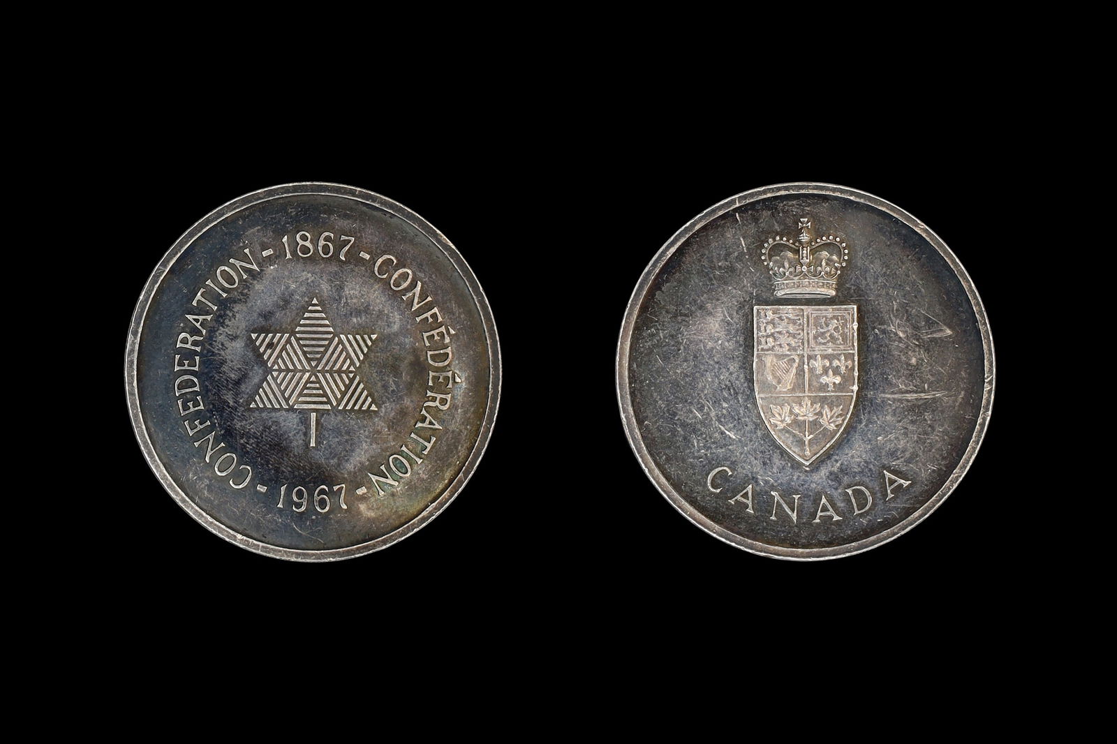 1967 Canada Confederation Centennial Medal, Silver 999 Grade, Royal Canadian Mint of Ottawa - 4