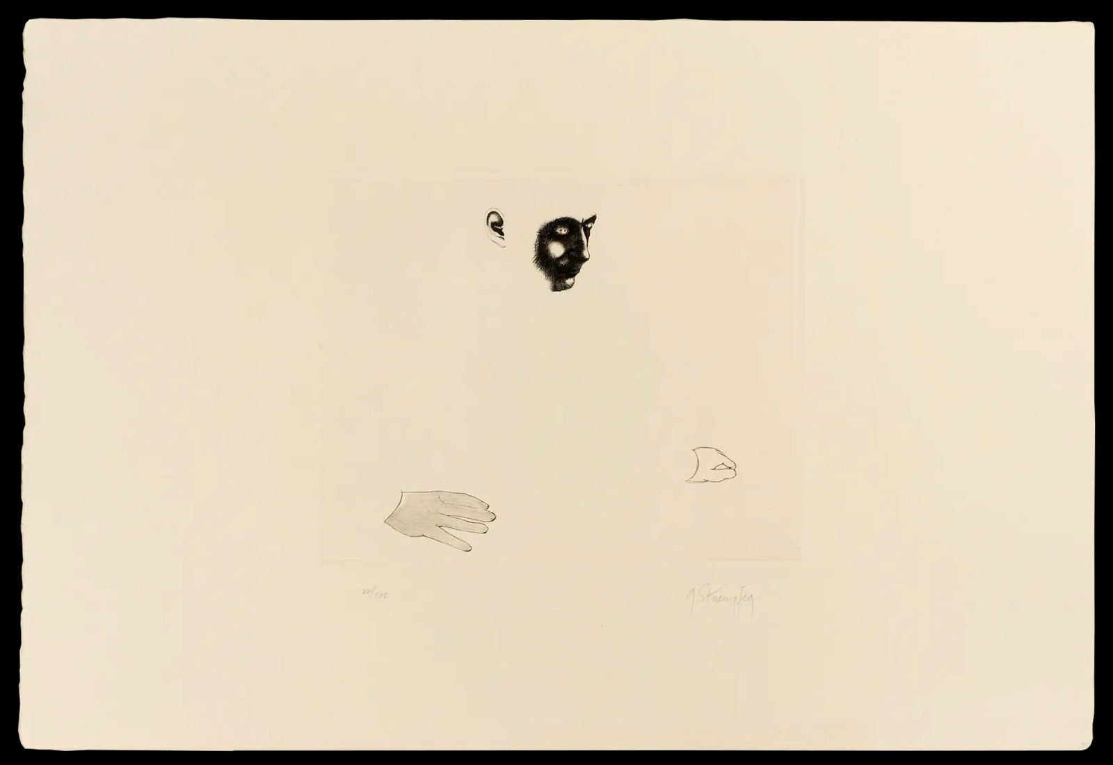 George Stuepfig, American Born Artist, Engraving Etching On Wove Paper, Surrealist Contemporary Art: George Stuepfig. American Born Artist, Engraving Etching On Wove Paper. Surrealist Contemporary Art Portrait, Signed Numbered With Pencil. This is an Etching by artist George Stuepfig, son of famed Ph