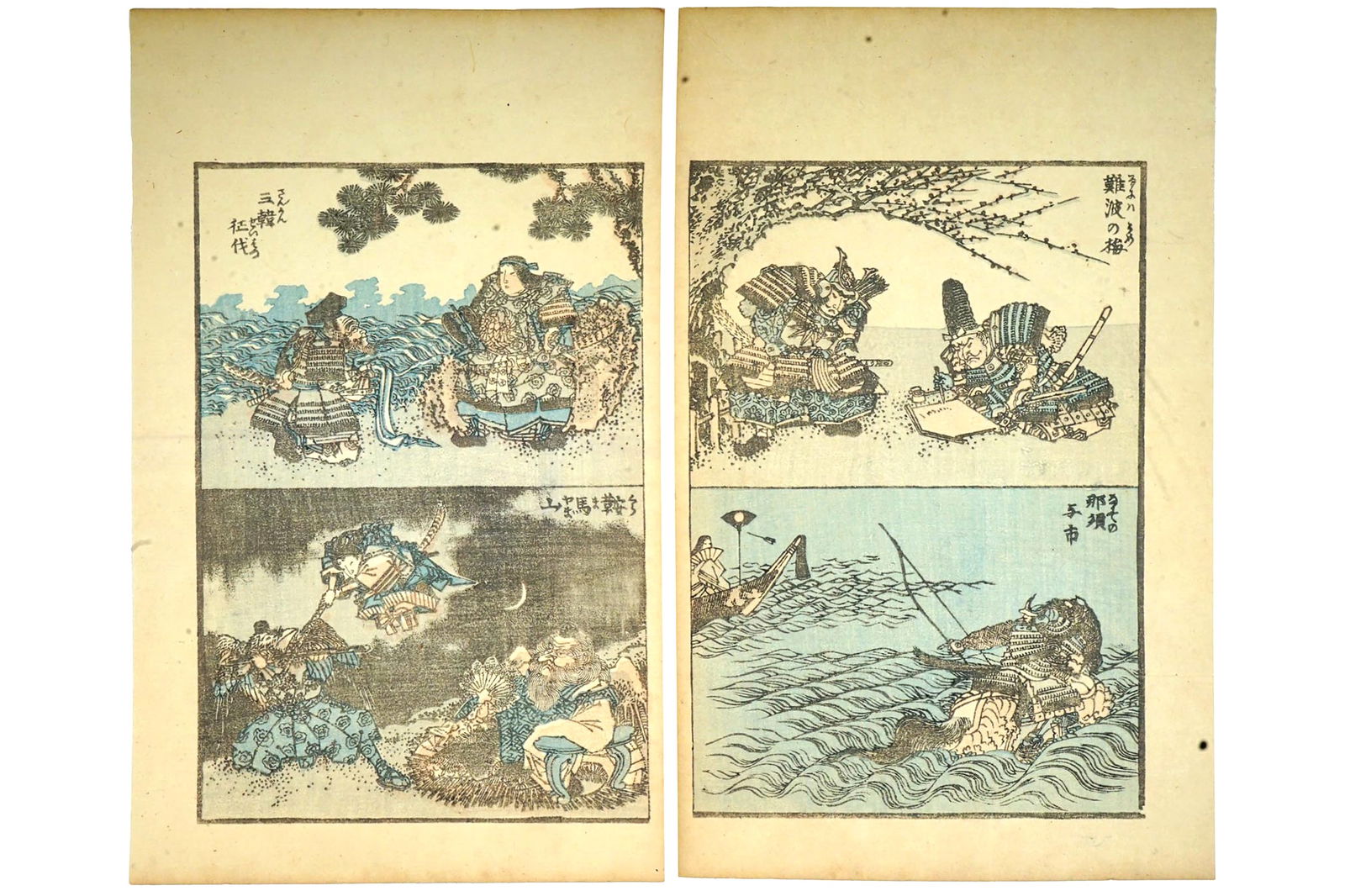 Katsushika Hokusai, Late 18th Century Woodblock Art Print, Battle Scenes With Samurai, Gafu Album (1 of 6)