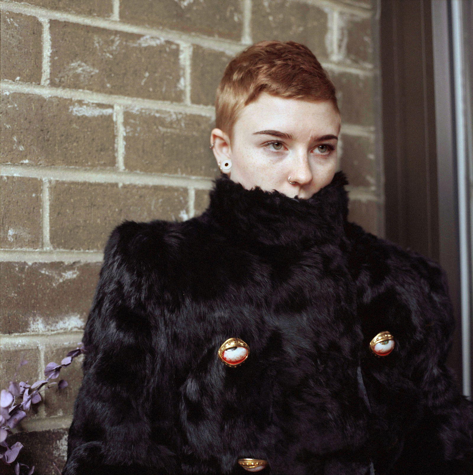 New York, Hasselblad Photo Print 24 x 24 inches, Signed, Israeli Contemporary Artist Naama Sarid: Title: Hello Frost. Manhattan, NYC, 2013. Hasselblad camera, 400iso color Film. Color Medium Format Analogue Photography, American Female Model, American Visual Poetry, Contemporary Conceptual Israeli