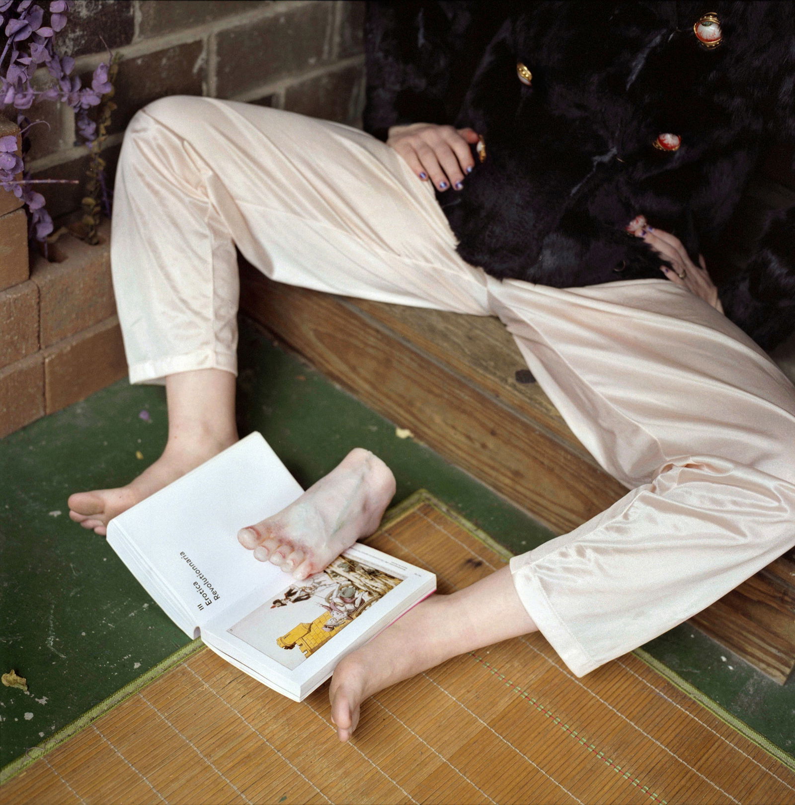 New York, Hasselblad Photo Print 24 x 24 inches, Signed, Israeli Contemporary Artist Naama Sarid: Title: Erotica Revolutionaria. Manhattan, NYC, 2013. Hasselblad camera, 400iso color Film. Color Medium Format Analogue Photography, American Female Model, American Visual Poetry, Contemporary Concept