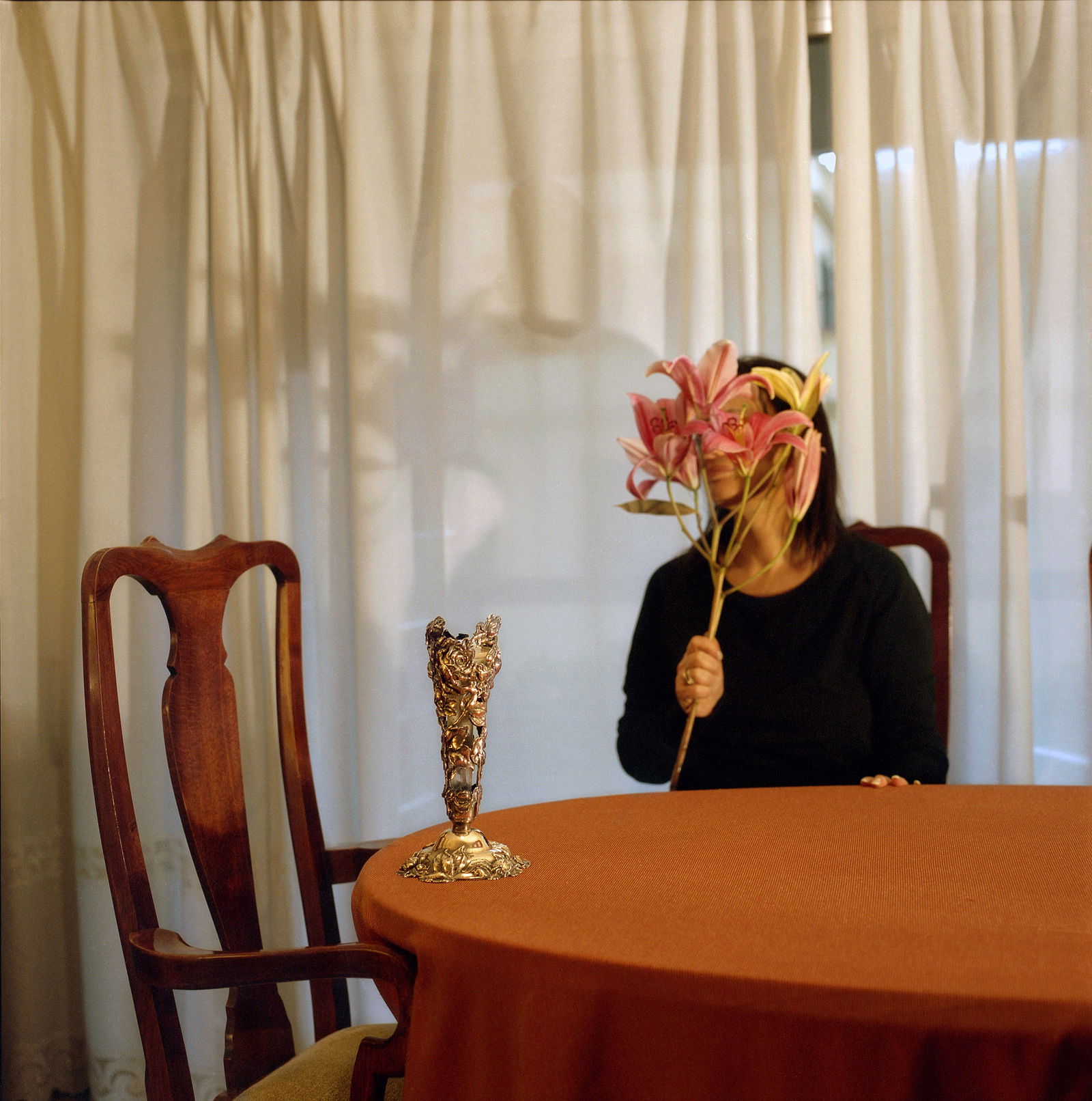 Madrid Spain, Hasselblad Photo Print 24 x 24 inches, Signed, Israeli Contemporary Artist Naama Sarid: Title: Pusieron Nostalgia En La Ventana, Como Flores Por El Dia, Como Una Lampara Por La Noche. Yehuda Amijai. Madrid, Spain 2013. Hasselblad camera, 160iso Color Film. Color Medium Format Analogue Ph