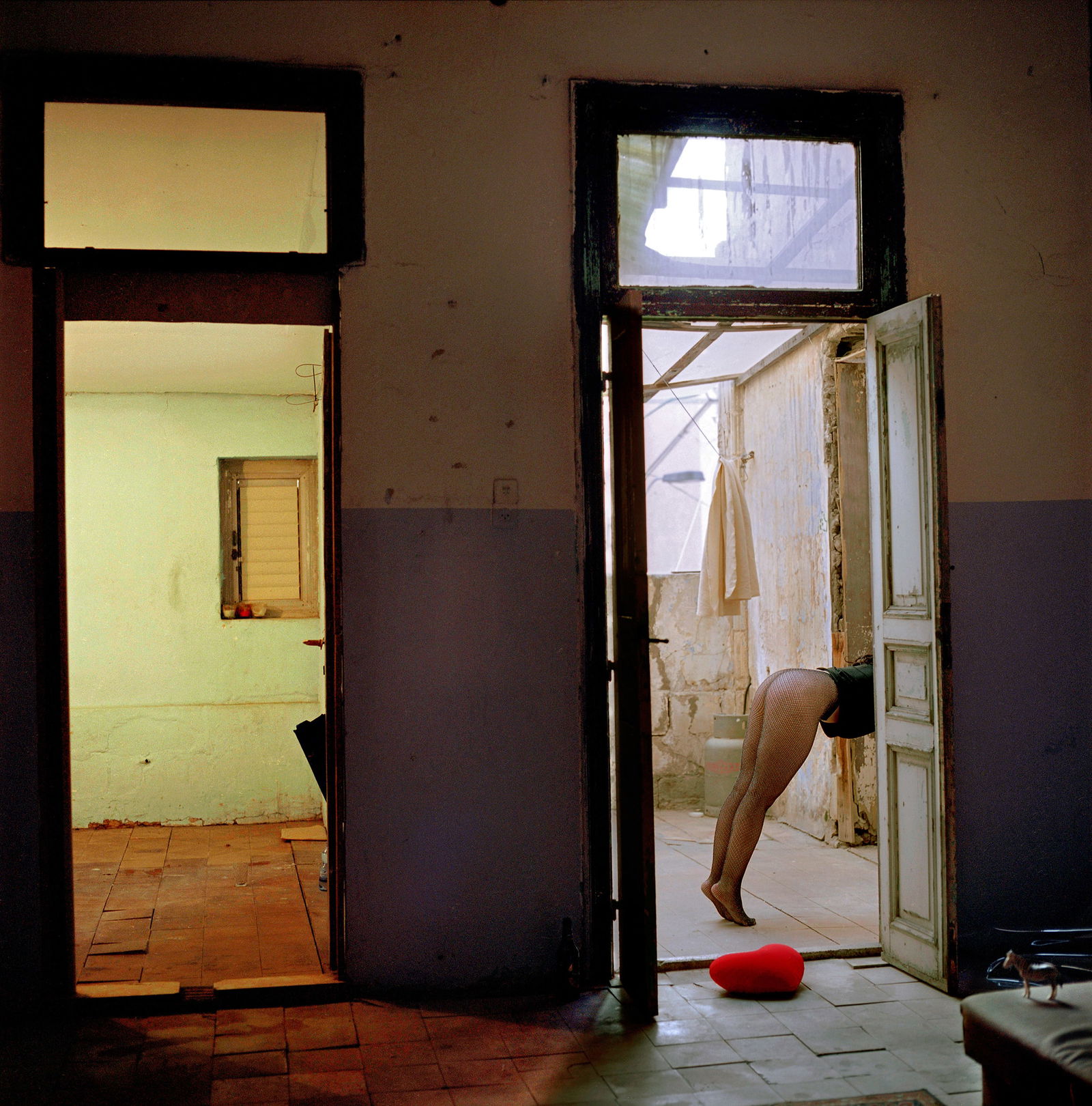 Jaffo, Tel Aviv, Hasselblad Photo Print 24 x 24 in, Signed, Israeli Contemporary Artist Naama Sarid: Title: Small Lessons In Eroticism II. The Palace, Jaffa, Israel 2012. Hasselblad camera, 160iso Color Film. Color Medium Format Analogue Photography, Israeli Female Model, nude portrait, Middle Easter