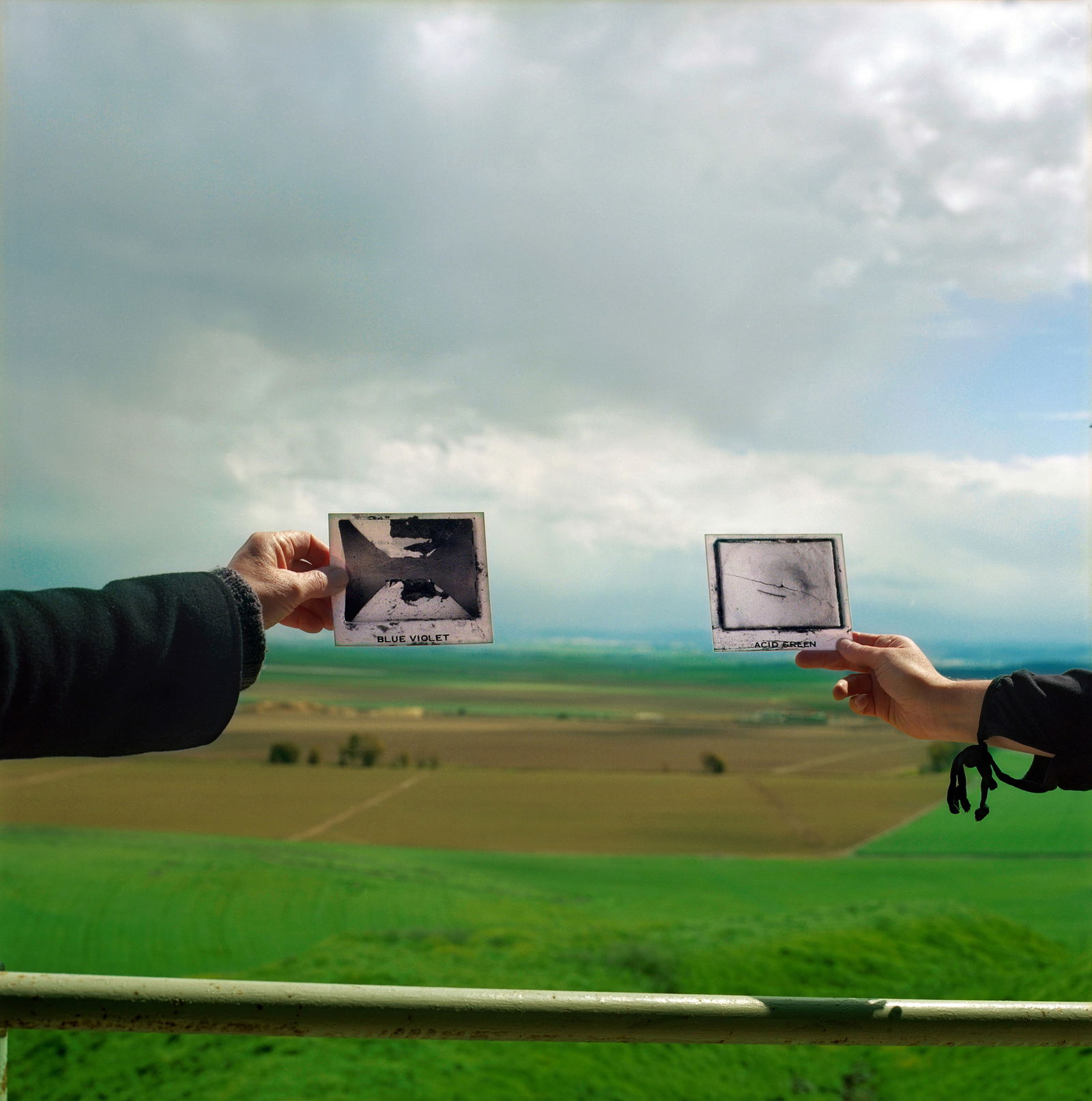 Tel Meggido, Hasselblad Photo Print 24 x 24 inches, Signed, Israeli Contemporary Artist Naama Sarid: Title: Two Cities Are Growing Up In The Green Field. Tel Megiddo, Israel 2012. Hasselblad camera, 160iso Color Film. Color Medium Format Analogue Photography, Israeli Female Model, Portrait in landsca