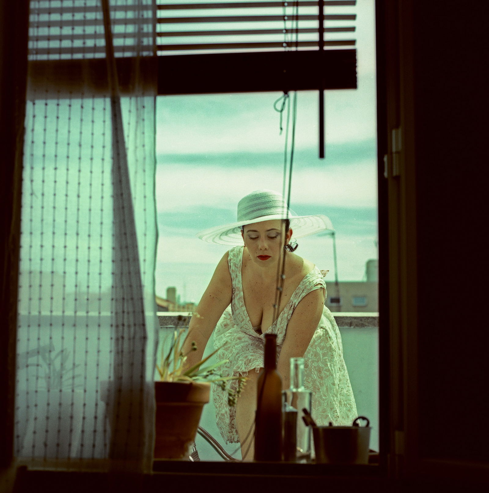 Madrid Spain, Hasselblad Photo Print 24 x 24 inches, Signed, Israeli Contemporary Artist Naama Sarid: Title: Each Time I Look At You, Im Limp As A Glove And Feeling Like Someone In Love. Bjork. Madrid, Spain 2011. Hasselblad camera, diapositiva color film 100iso expired. Color Medium Format Analogue P